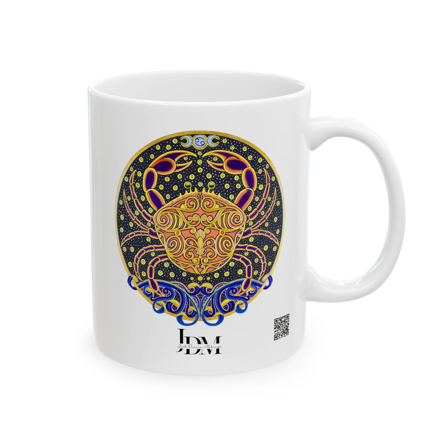 Cancer Zodiac Mug – Hand-Drawn Celestial Design (Non-AI)