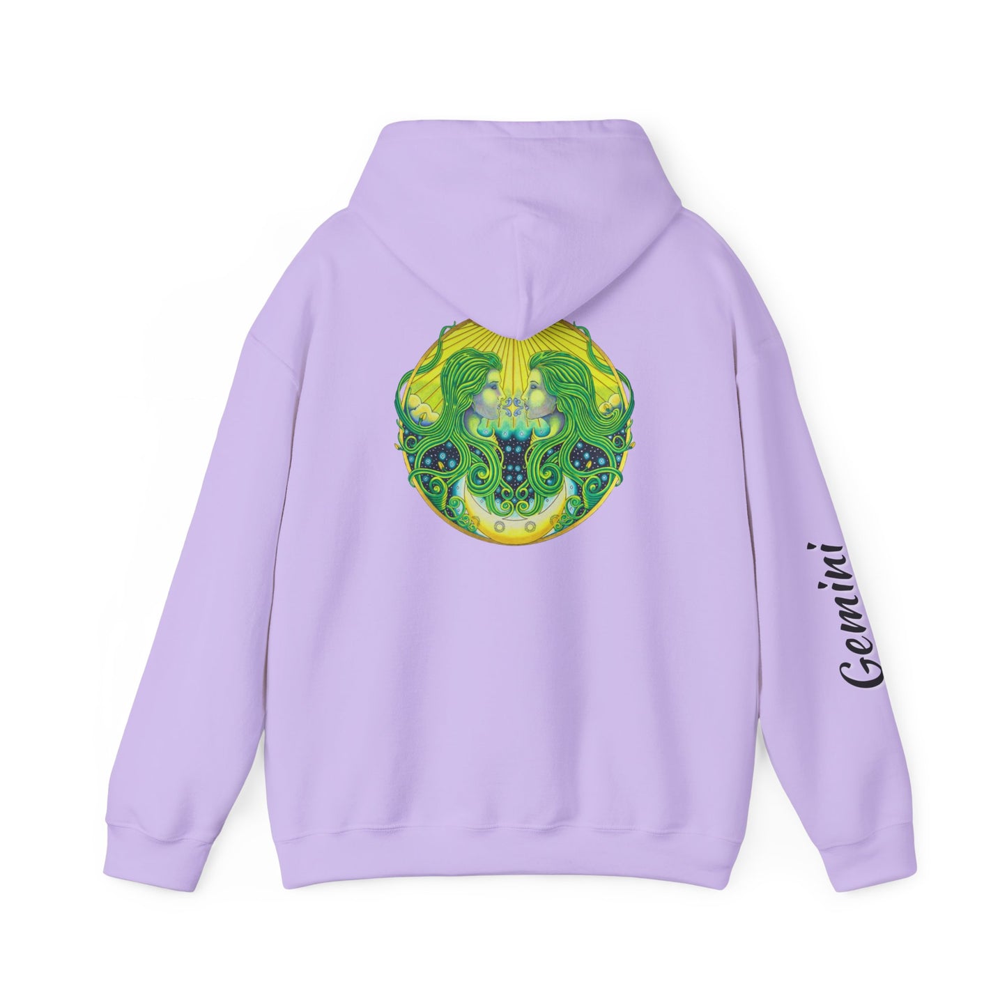 Gemini Zodiac Hoodie - Hand-Drawn Celestial Design (Non-AI)
