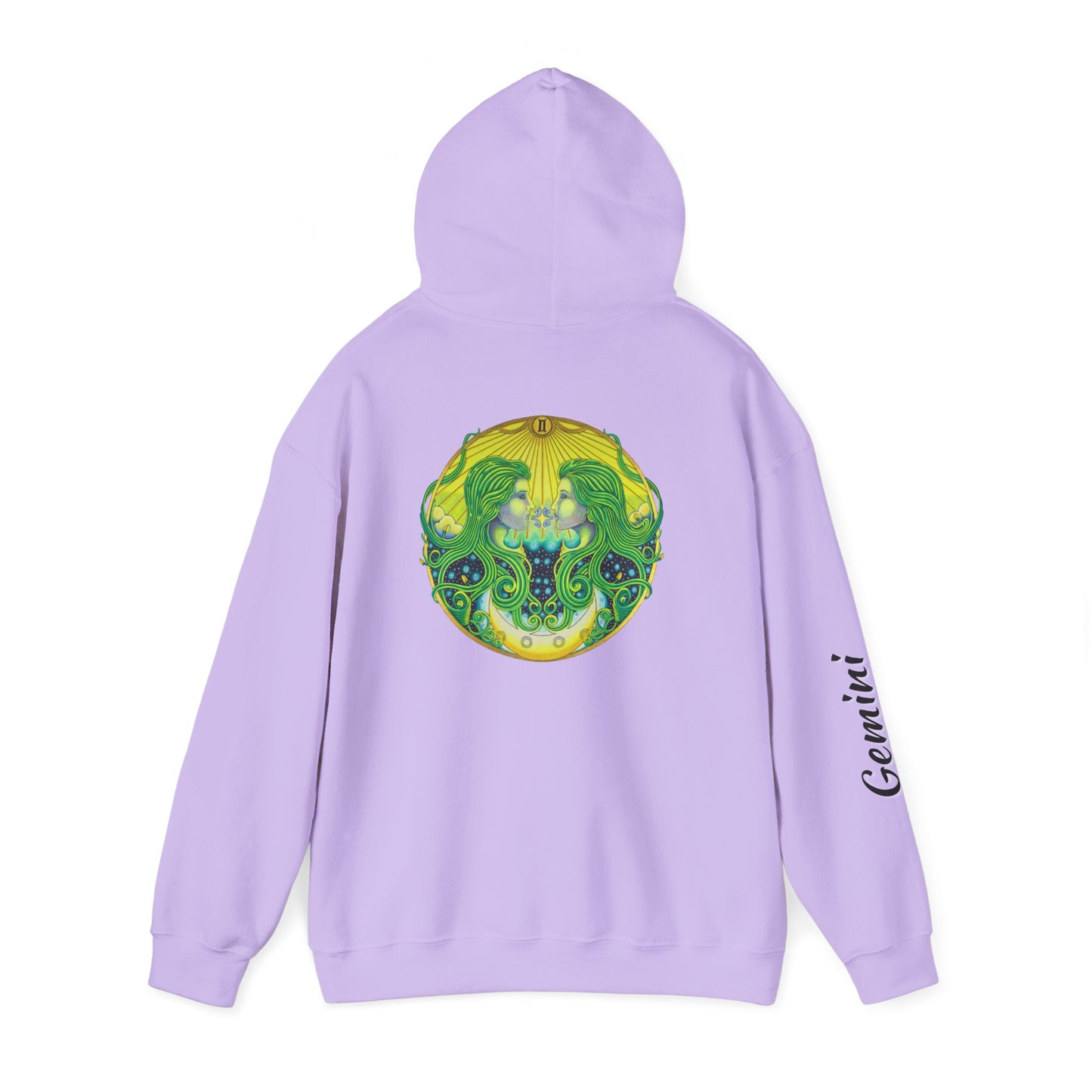 Gemini Zodiac Hoodie - Hand-Drawn Celestial Design (Non-AI)