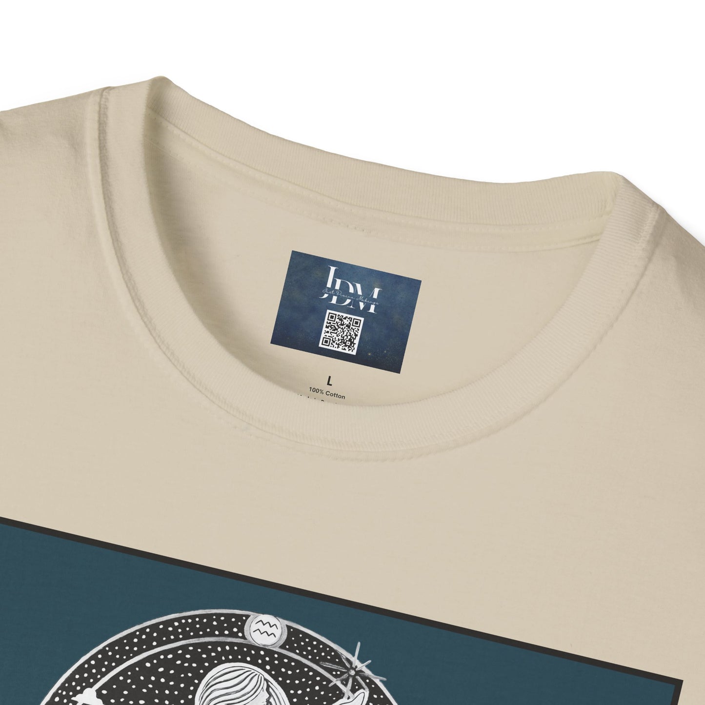 Aquarius Zodiac Crew Neck T-Shirt – Hand-Drawn Celestial Design (Non-AI) Universal