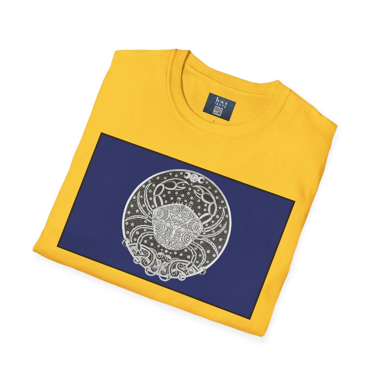 Cancer Zodiac Crew Neck T-Shirt – Hand-Drawn Celestial Design (Non-AI) Universal