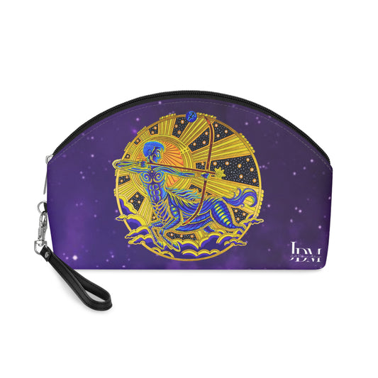 Sagittarius Zodiac Makeup Bag – Hand-Drawn Celestial Design (Non-AI)