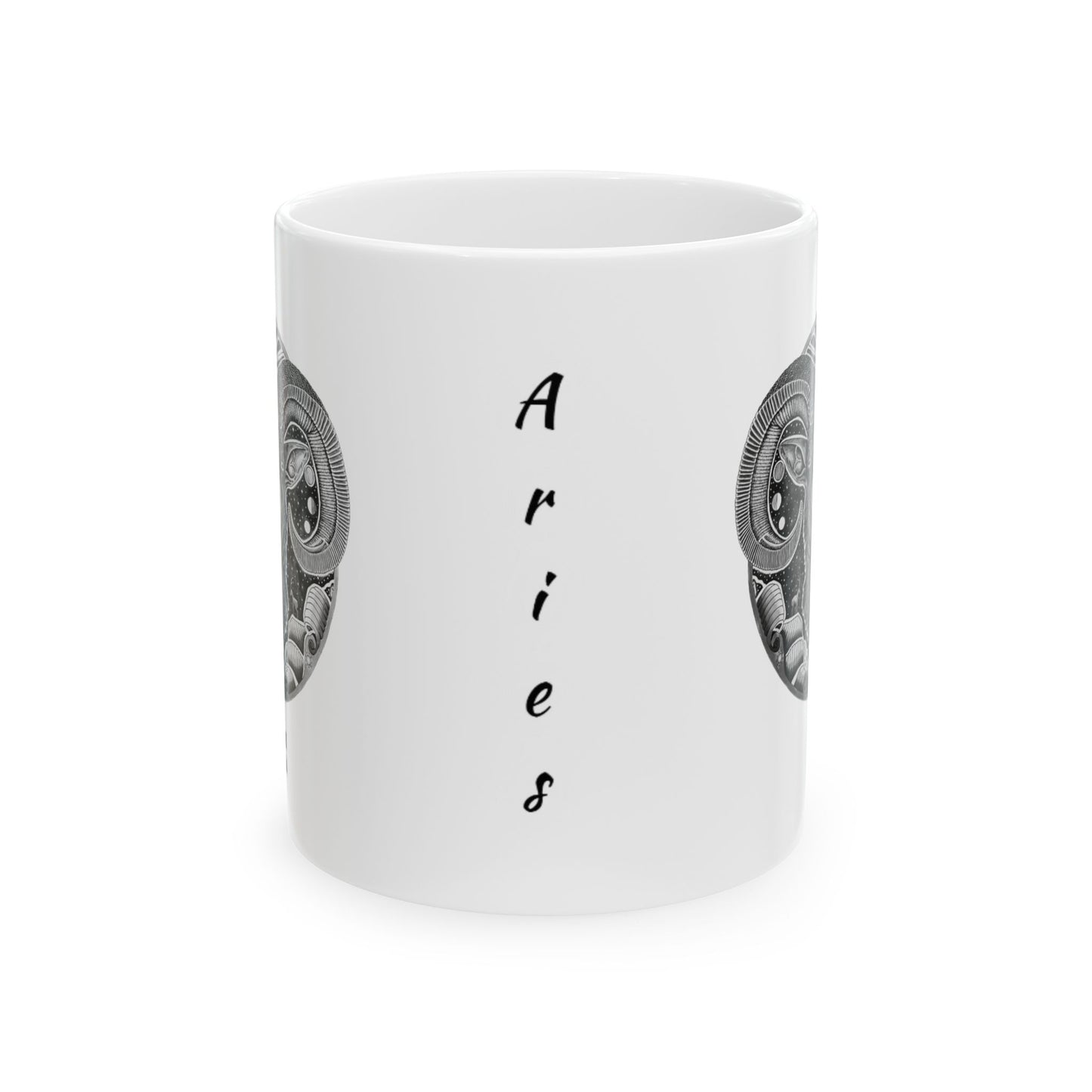 Aries Zodiac 11oz Mug - Hand-Drawn Celestial Design (Non-AI) Universal