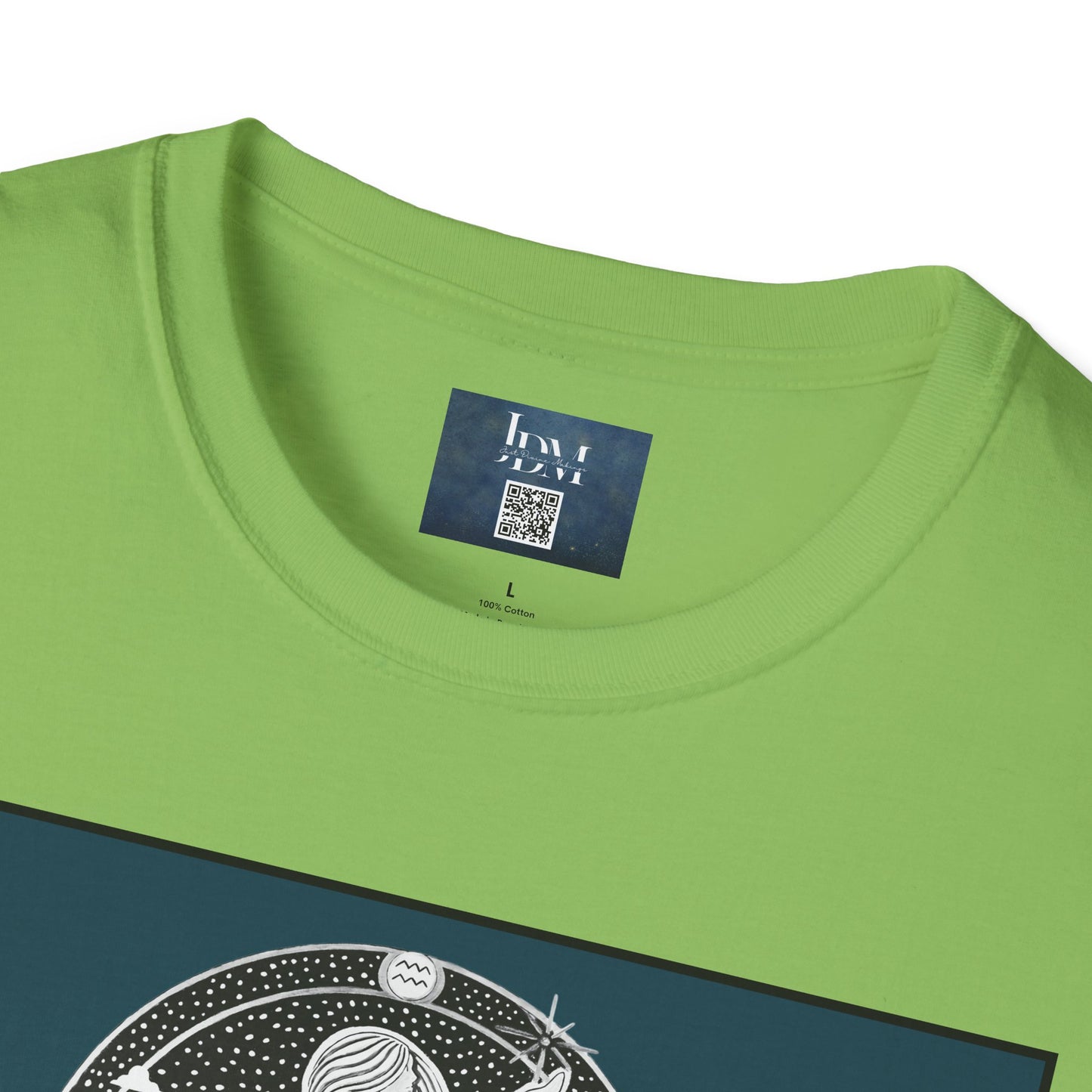 Aquarius Zodiac Crew Neck T-Shirt – Hand-Drawn Celestial Design (Non-AI) Universal