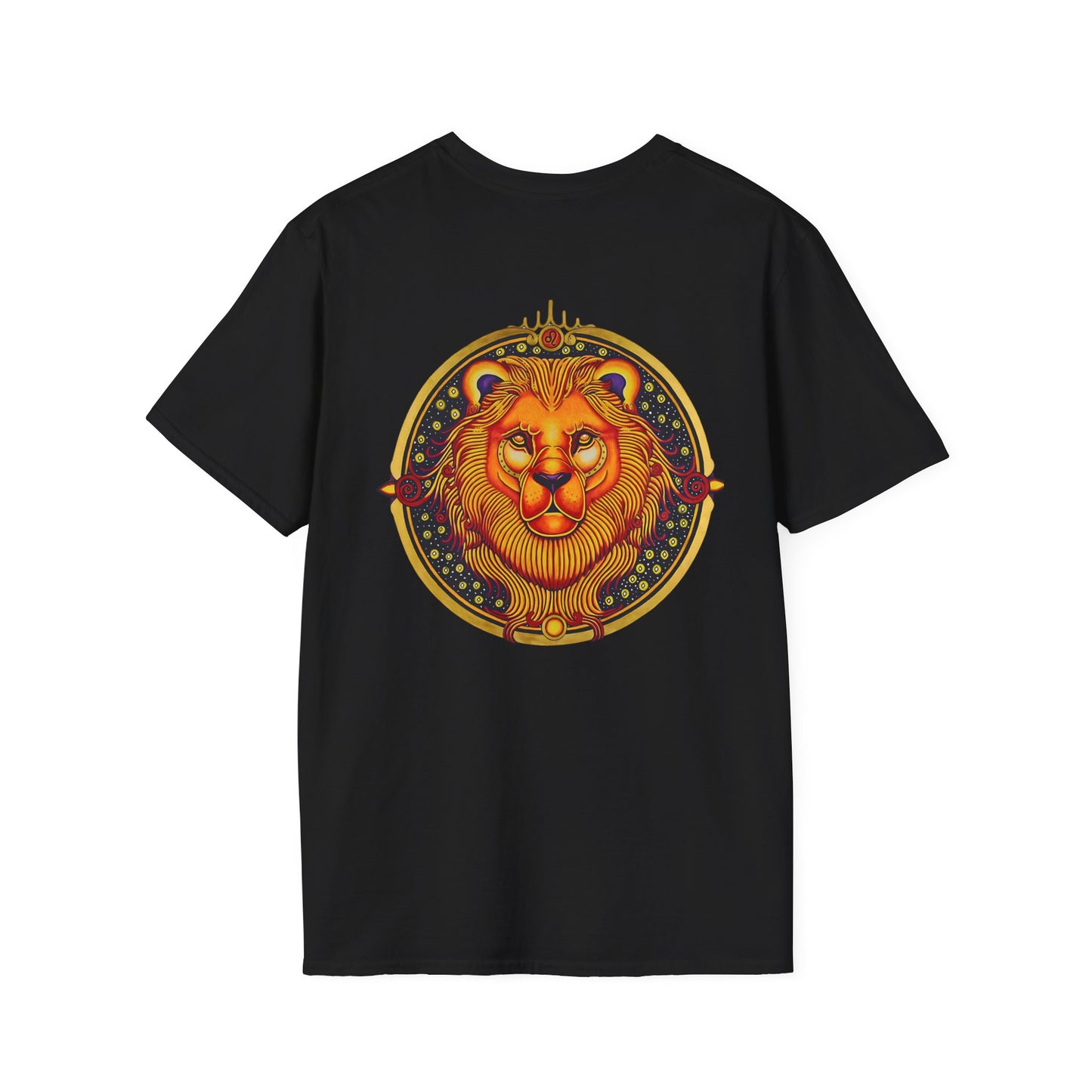 Leo Zodiac Crew Neck T-Shirt – Hand-Drawn Celestial Design (Non-AI)