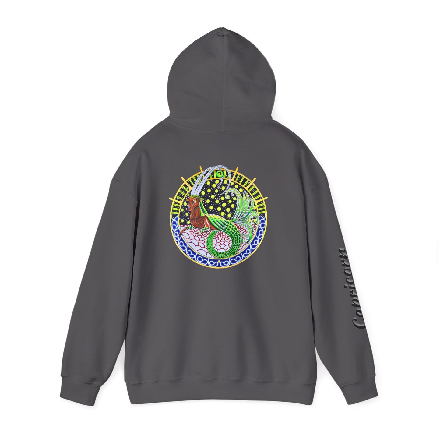 Capricorn Zodiac Hoodie – Hand-Drawn Celestial Design (Non-AI)