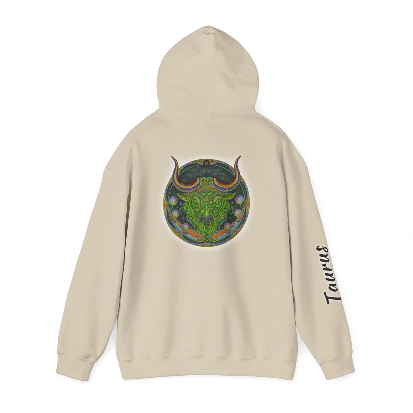 Taurus Zodiac Hoodie - Hand-Drawn Celestial Design (Non-AI)