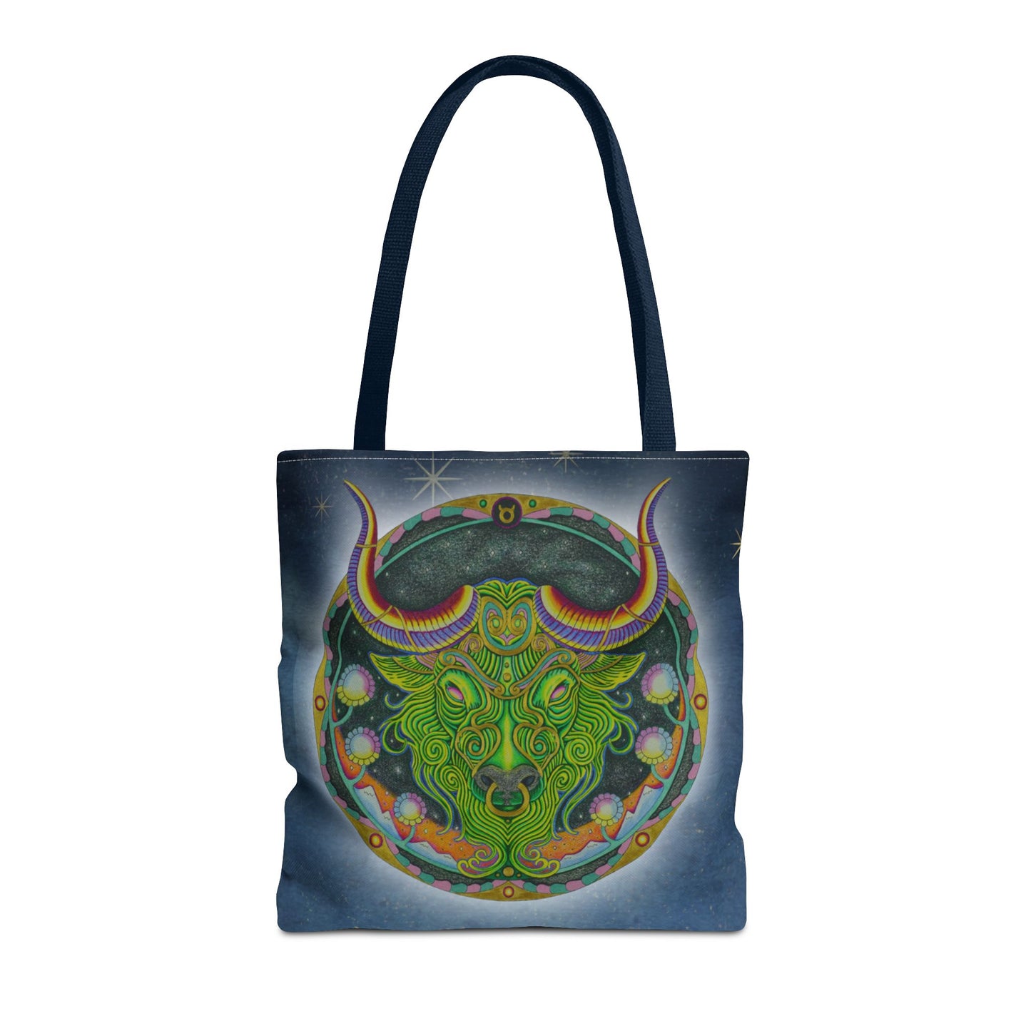 Taurus Zodiac Tote Bag - Hand-Drawn Celestial Design (Non-AI)