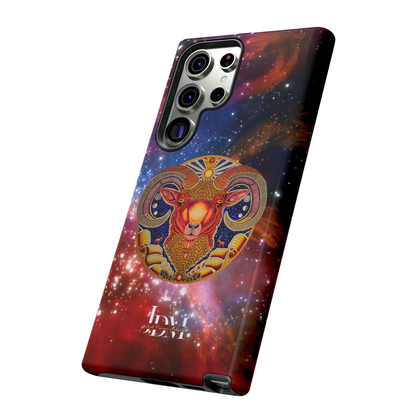 Aries Zodiac Tough Phone Case – Hand-Drawn Celestial Design (Non-AI)