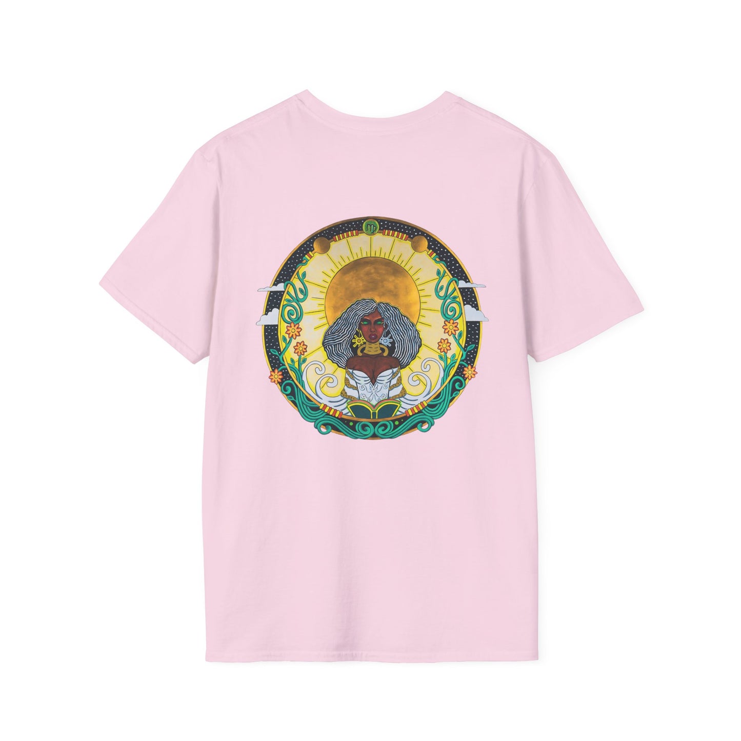 Virgo Zodiac Crew Neck T-Shirt – Hand-Drawn Celestial Design (Non-AI)