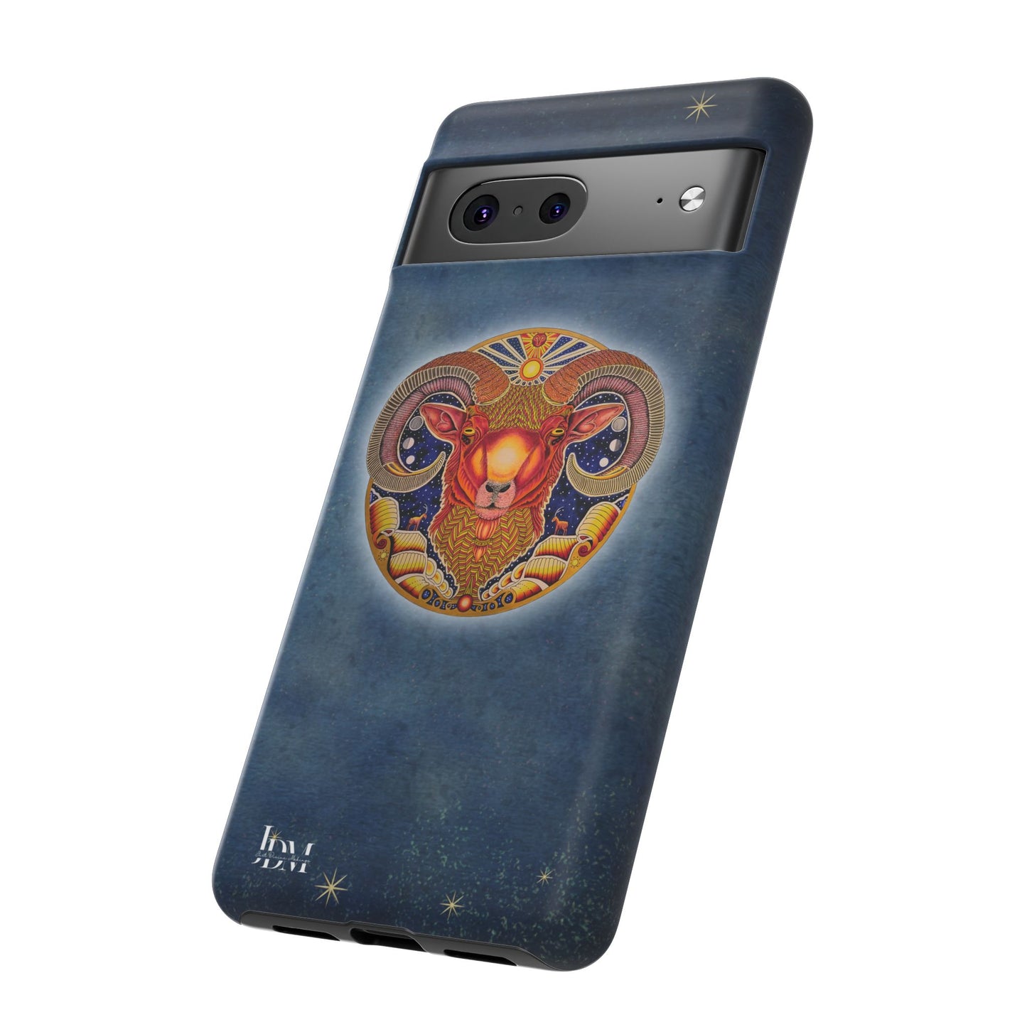 Aries Zodiac Phone Case - Hand-Drawn Celestial Design (Non-AI)