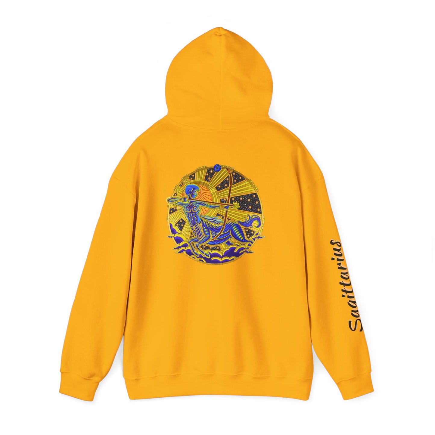 Sagittarius Zodiac Hoodie – Hand-Drawn Celestial Design (Non-AI)