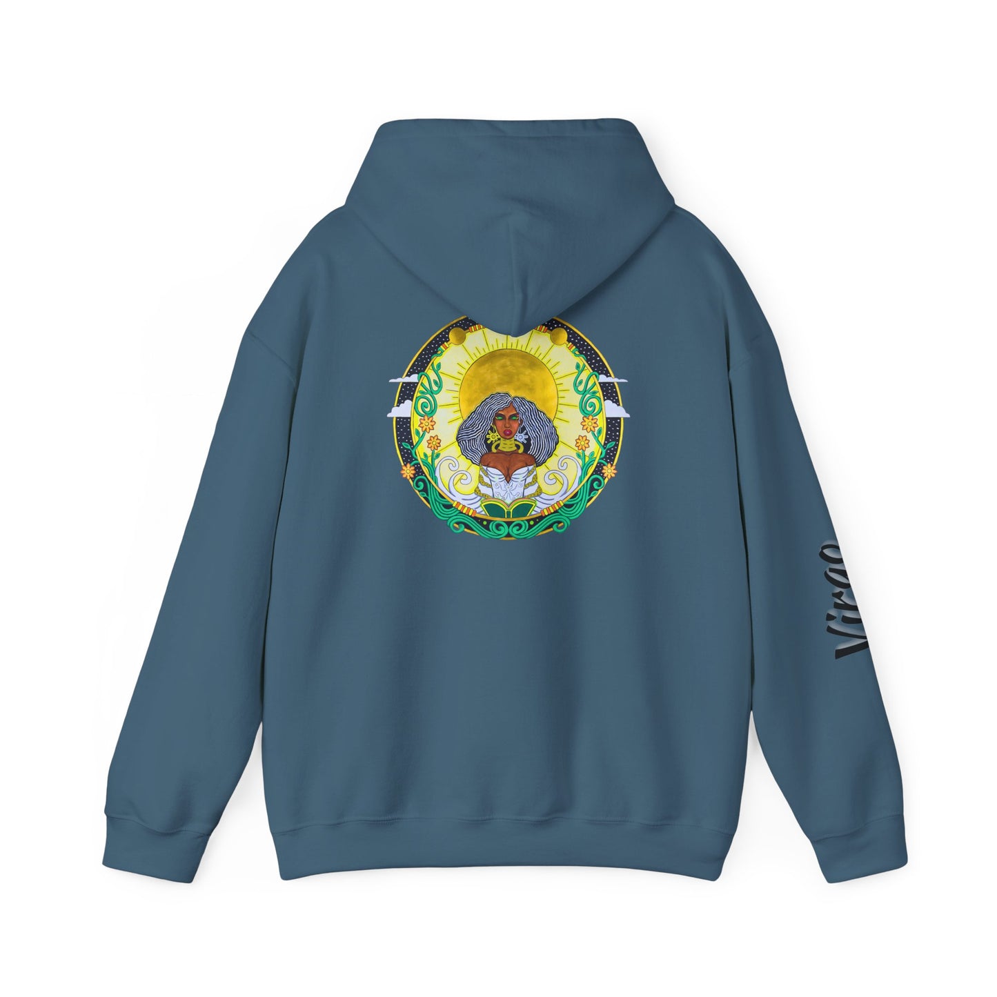 Virgo Zodiac Hoodie – Hand-Drawn Celestial Design (Non-AI)