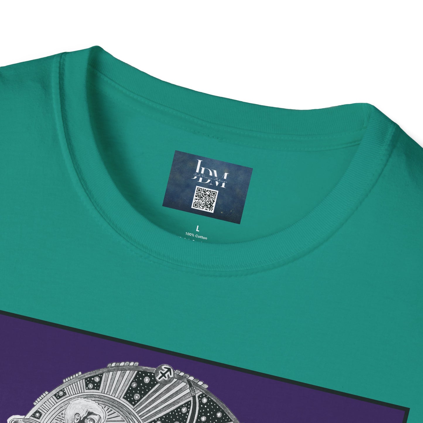 Sagittarius Zodiac Crew Neck T-Shirt – Hand-Drawn Celestial Design (Non-AI) Universal