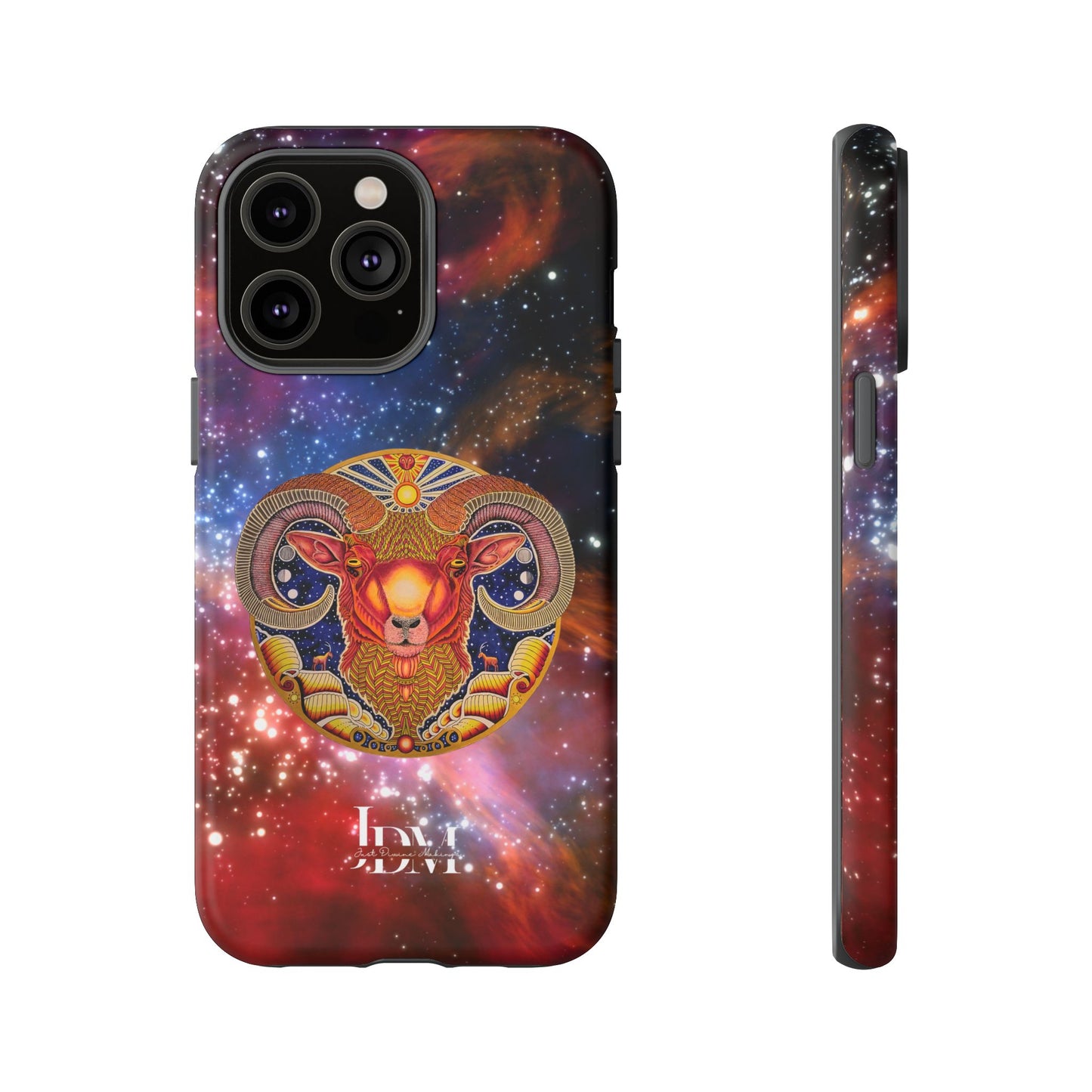 Aries Zodiac Tough Phone Case – Hand-Drawn Celestial Design (Non-AI)