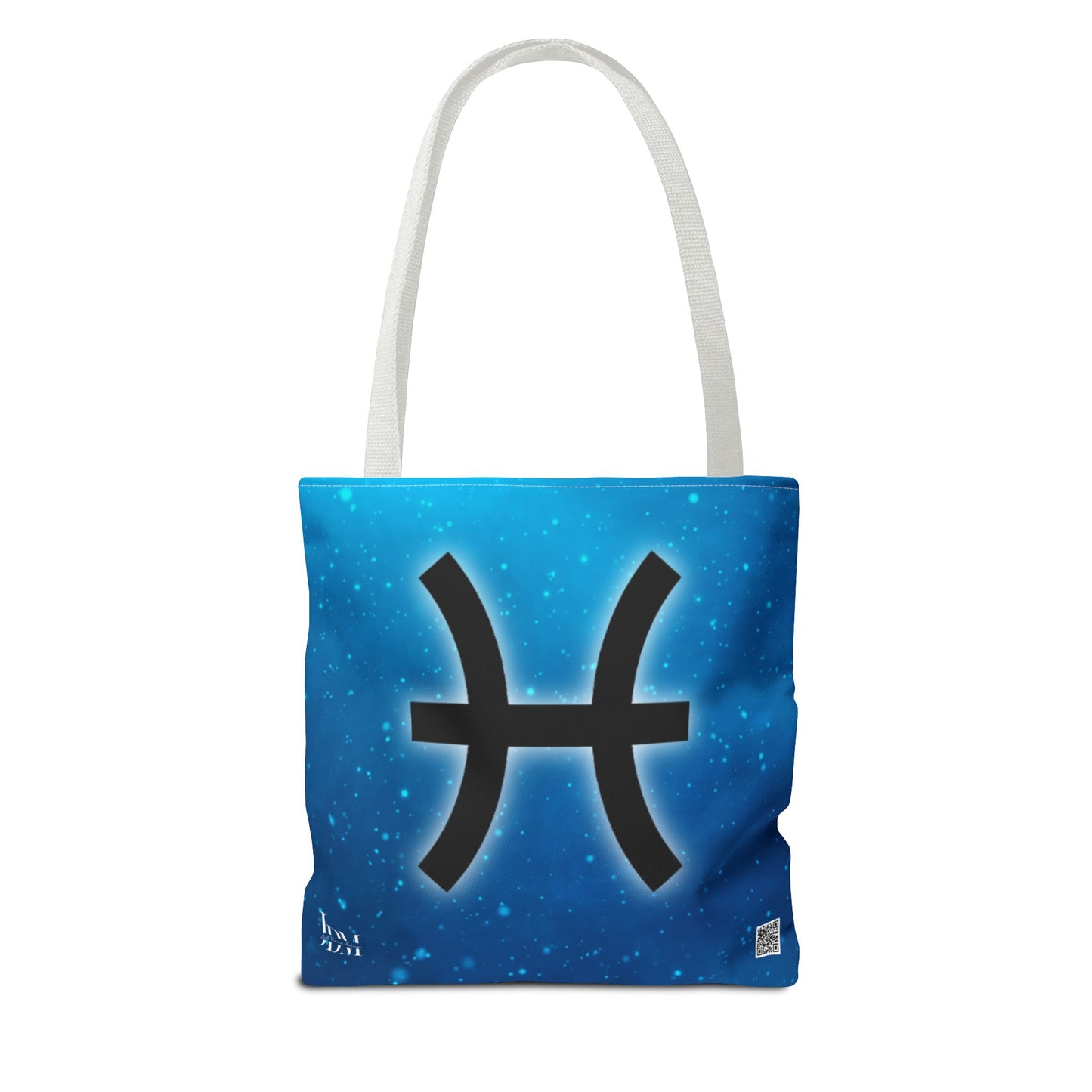 Pisces Zodiac Tote Bag - Hand-Drawn Celestial Design (Non-AI)