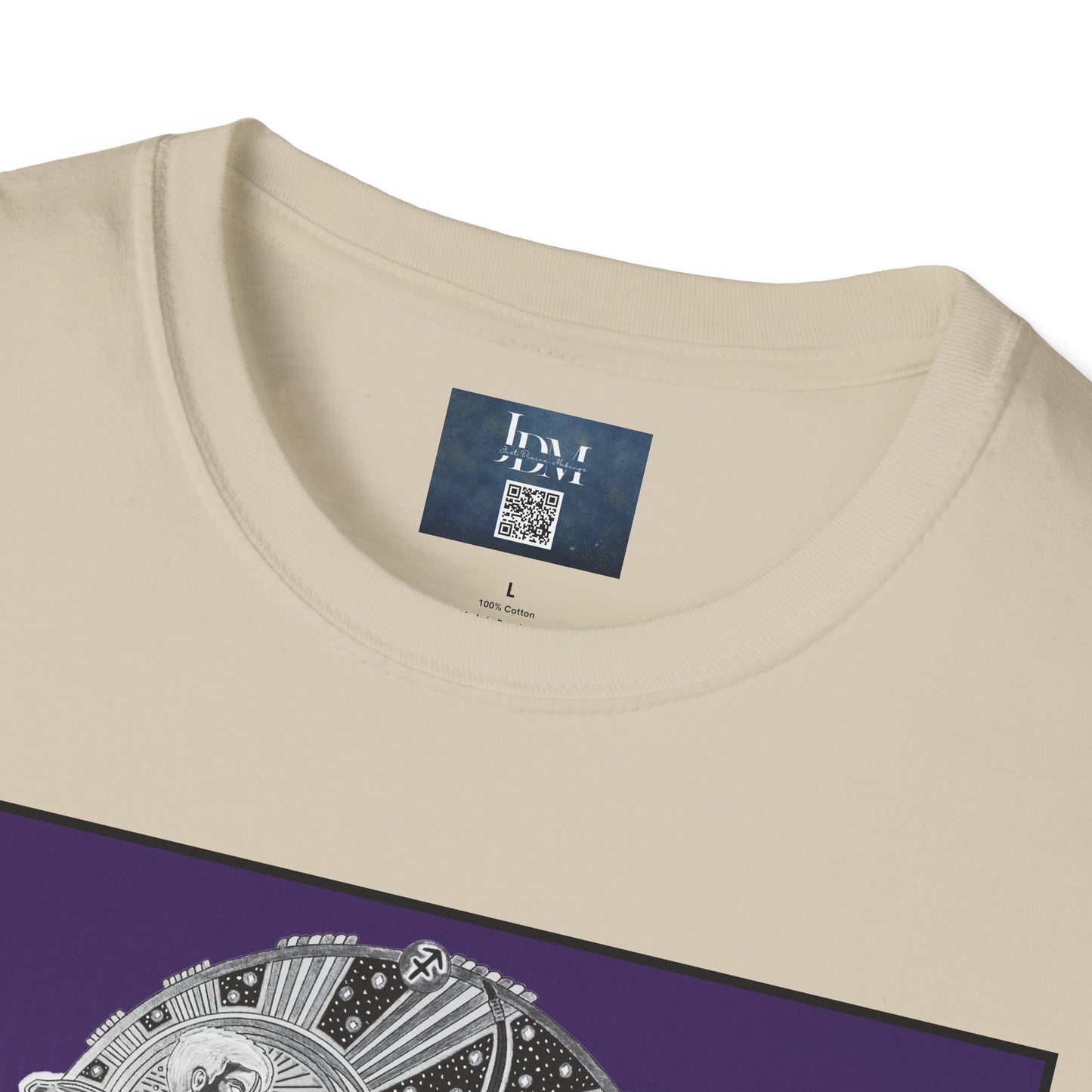 Sagittarius Zodiac Crew Neck T-Shirt – Hand-Drawn Celestial Design (Non-AI) Universal