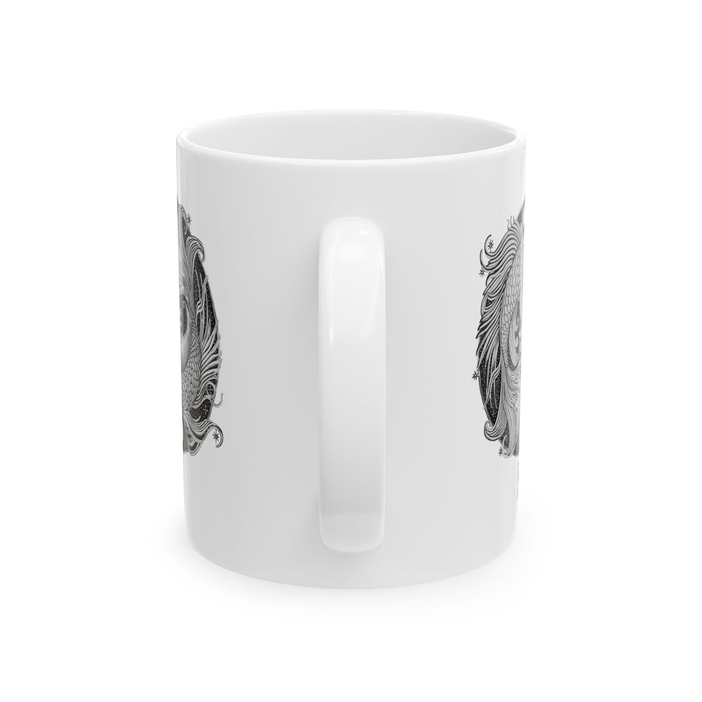 Pisces Zodiac Mug - Hand-Drawn Celestial Design (Non-AI) Universal