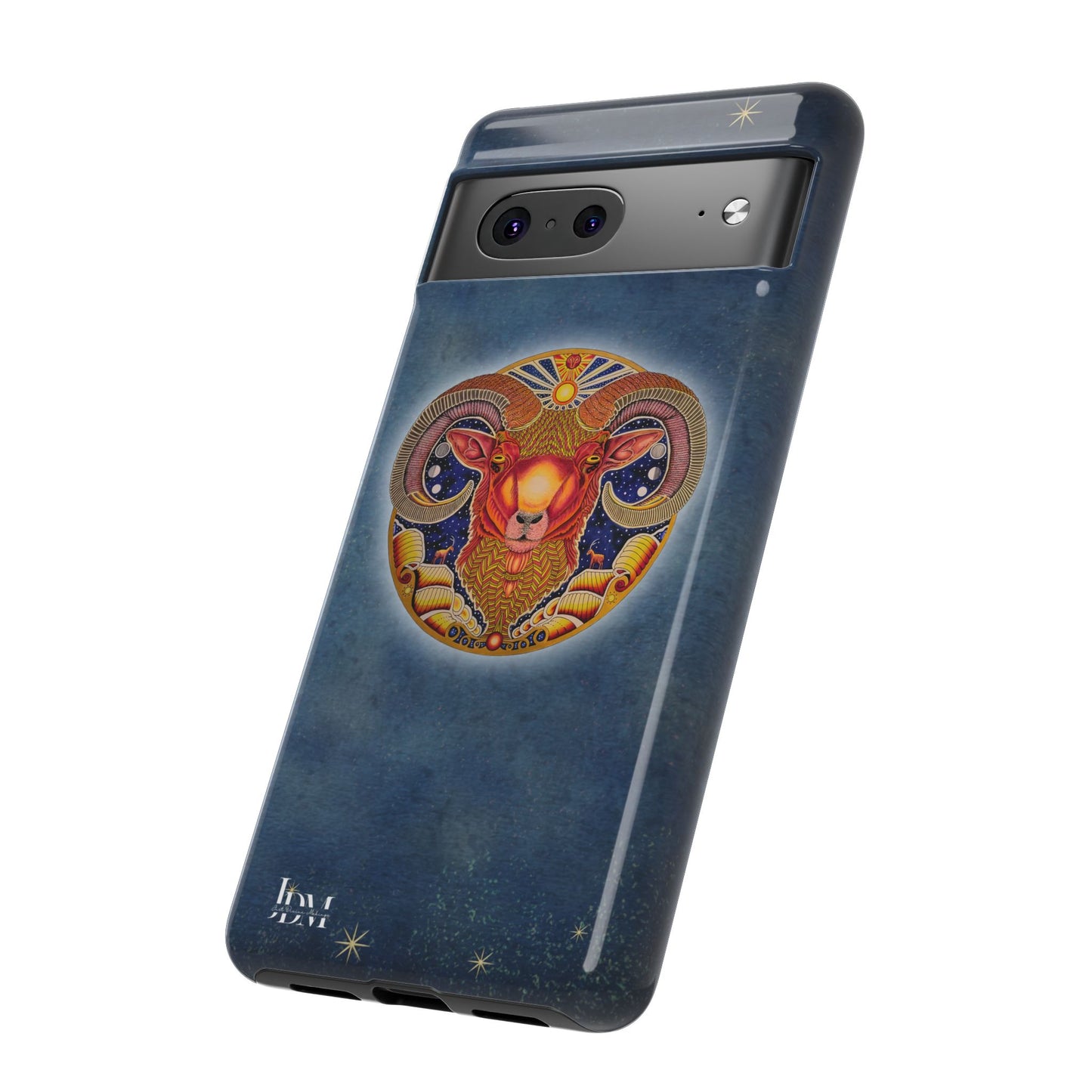 Aries Zodiac Phone Case - Hand-Drawn Celestial Design (Non-AI)