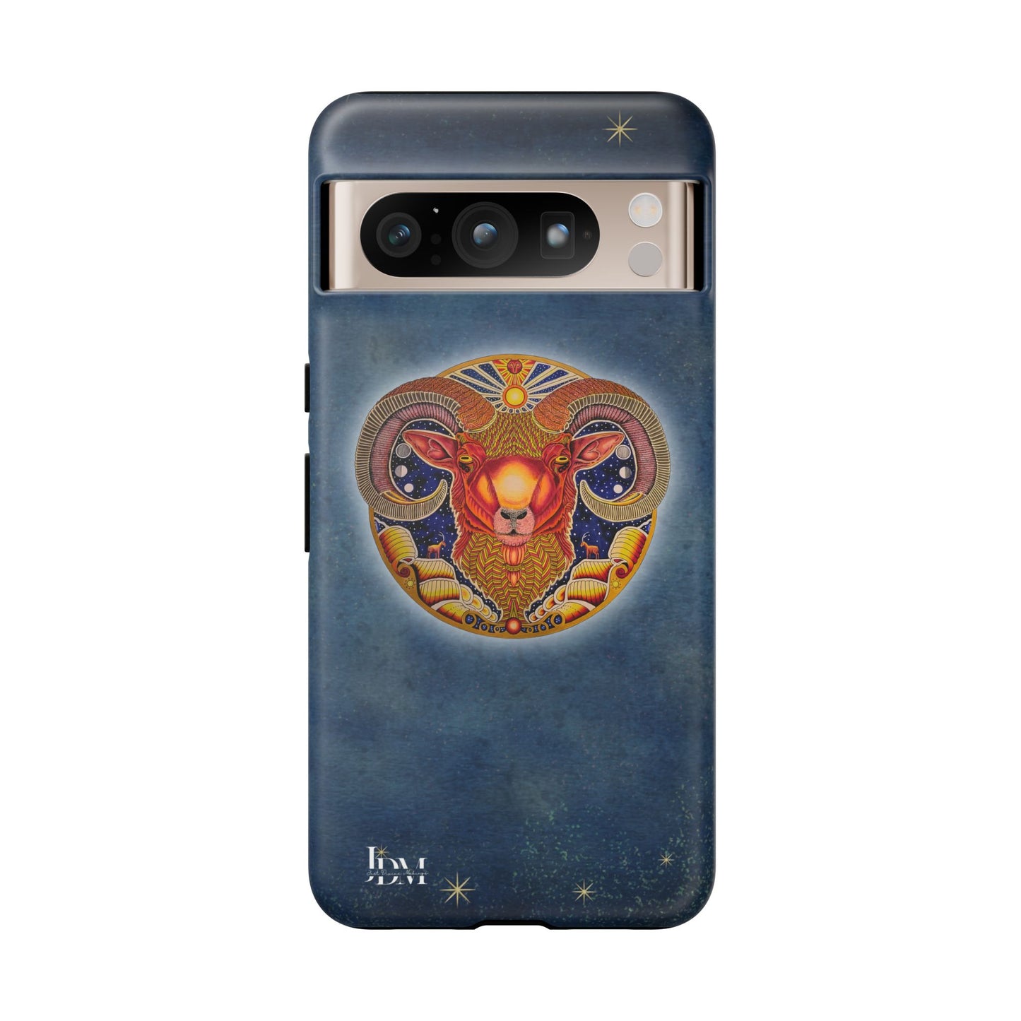 Aries Zodiac Phone Case - Hand-Drawn Celestial Design (Non-AI)