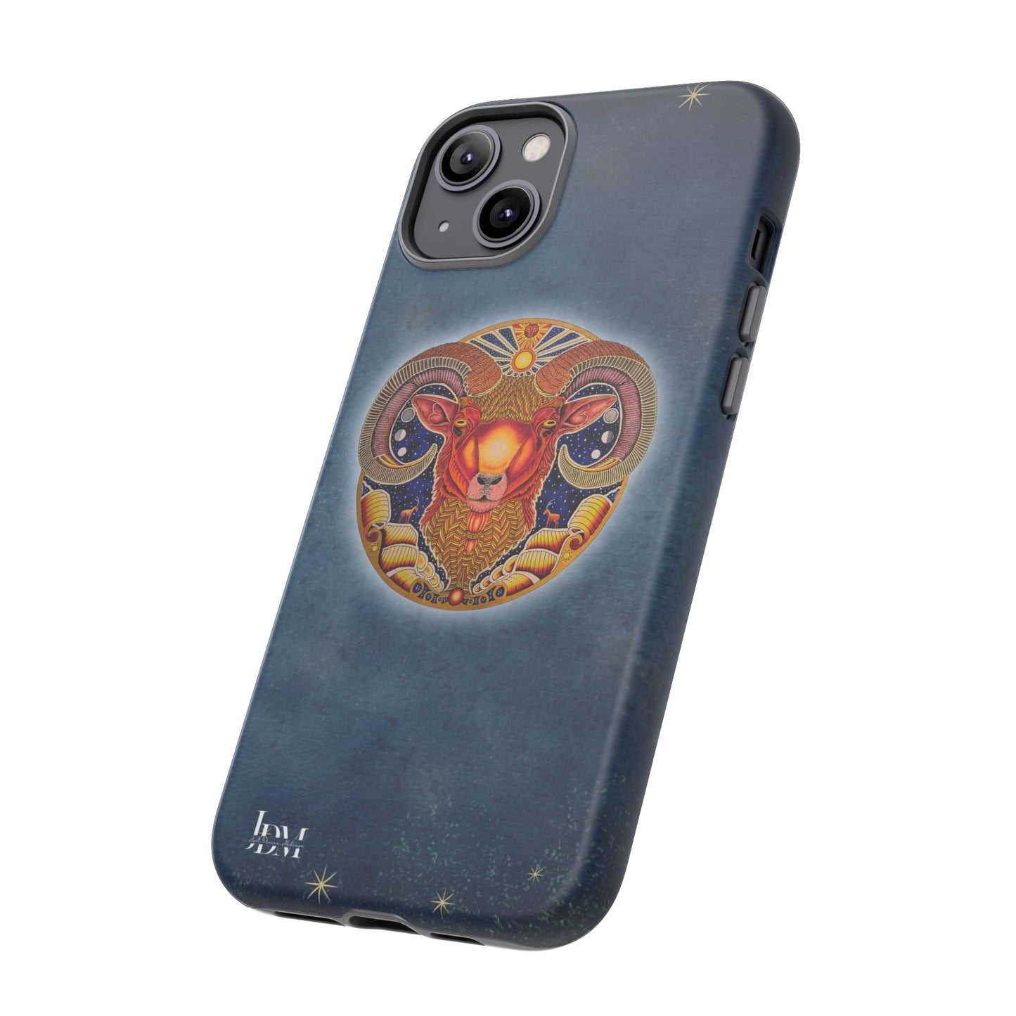 Aries Zodiac Phone Case - Hand-Drawn Celestial Design (Non-AI)