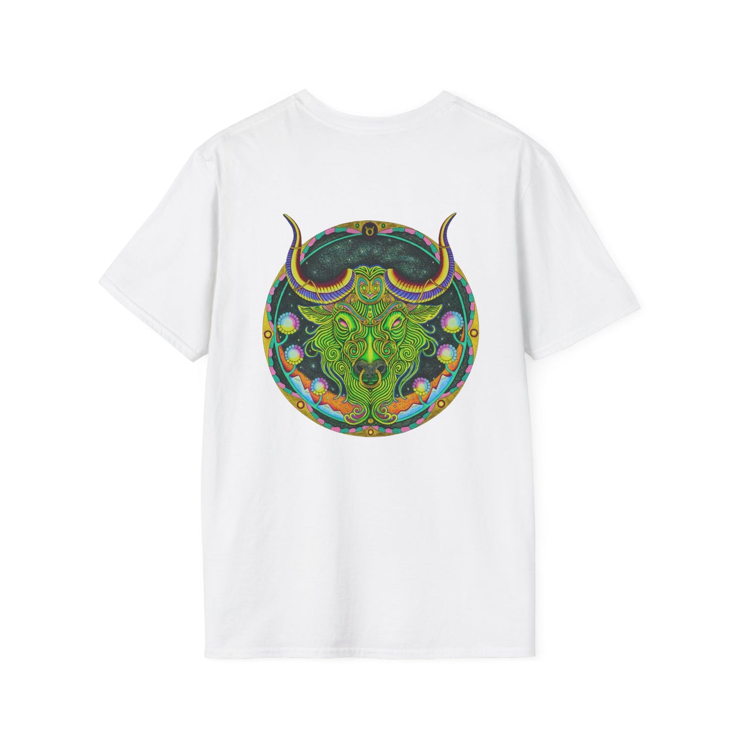 Taurus Zodiac Softstyle  T-Shirt - Hand-Drawn Celestial Design (Non-AI)