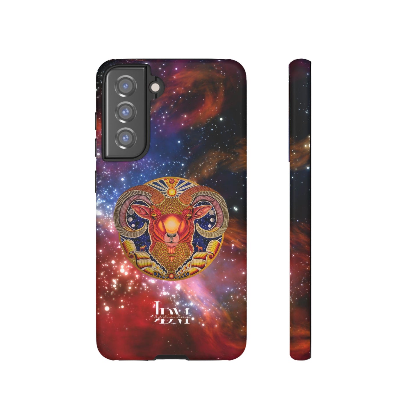 Aries Zodiac Tough Phone Case – Hand-Drawn Celestial Design (Non-AI)