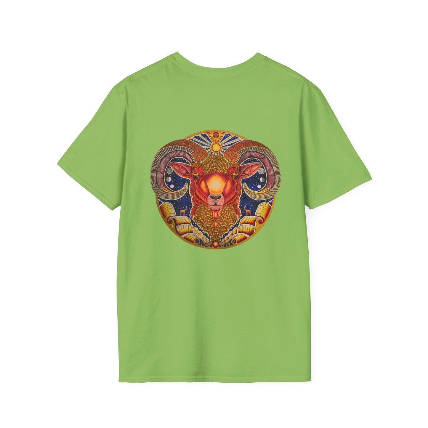 Aries Zodiac Softstyle T-Shirt - Hand-Drawn Celestial Design (Non-AI)