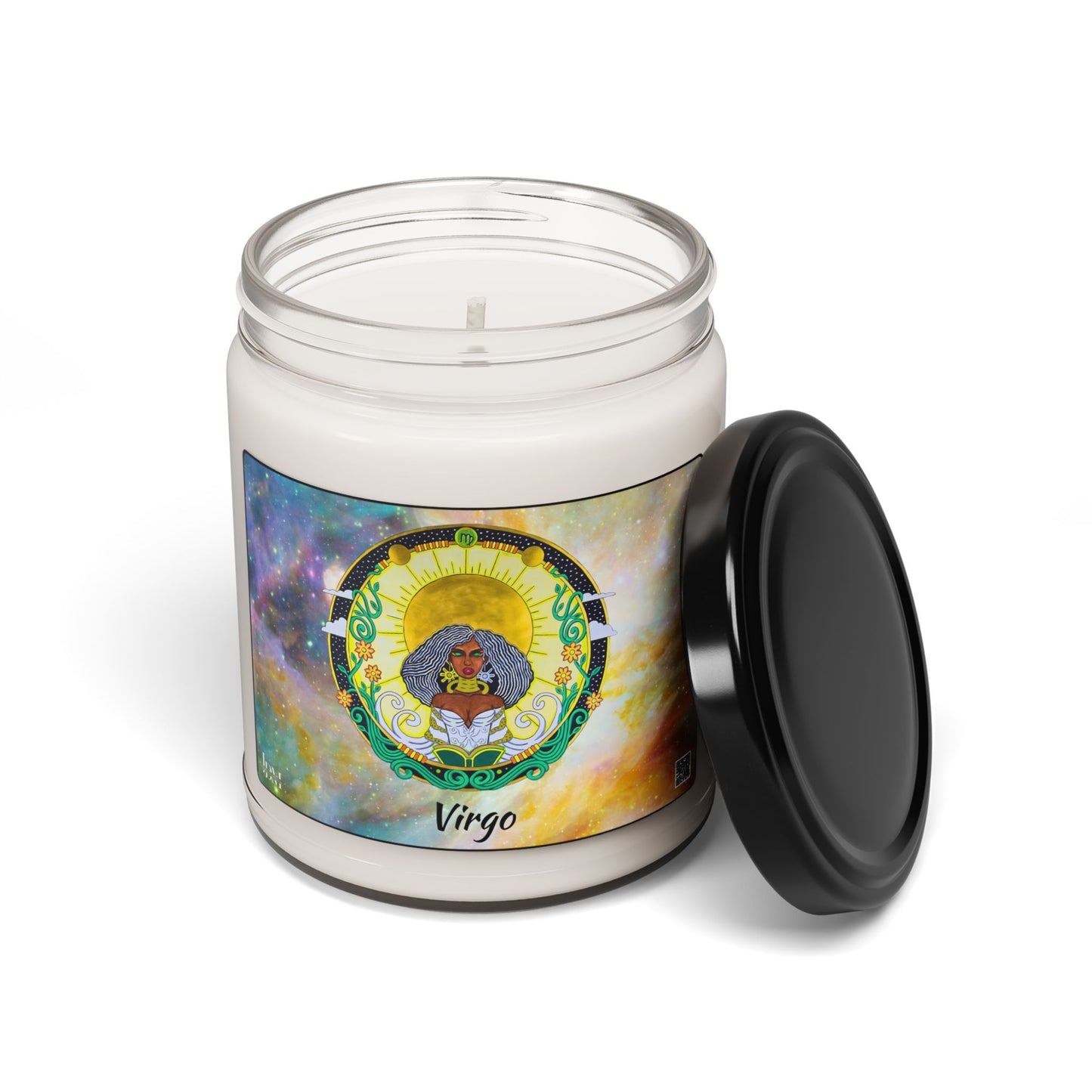 Virgo Zodiac Soy Candle – Hand-Drawn Celestial Design (Non-AI)