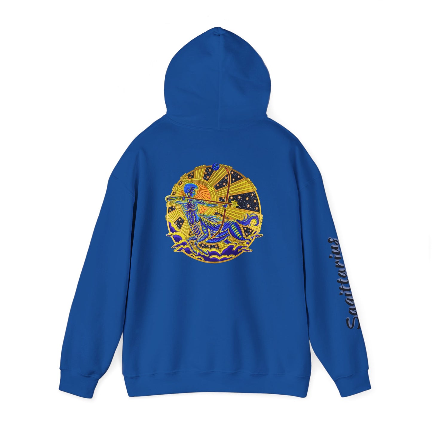 Sagittarius Zodiac Hoodie – Hand-Drawn Celestial Design (Non-AI)