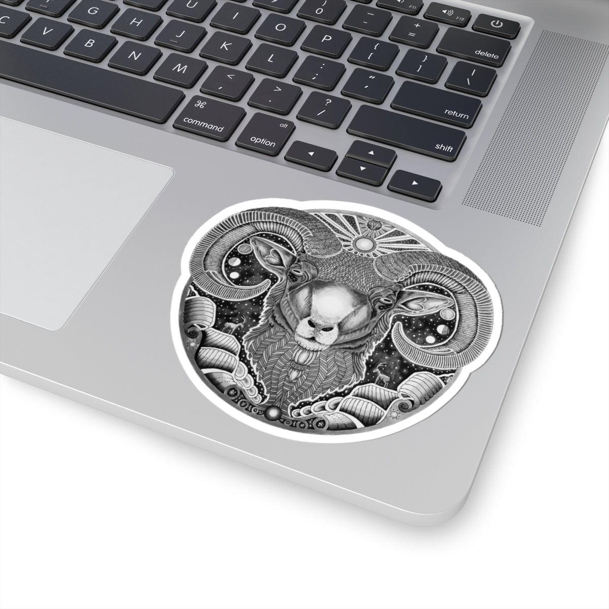 Aries Zodiac Kiss-Cut Sticker - Hand-Drawn Celestial Design (Non-AI) Universal