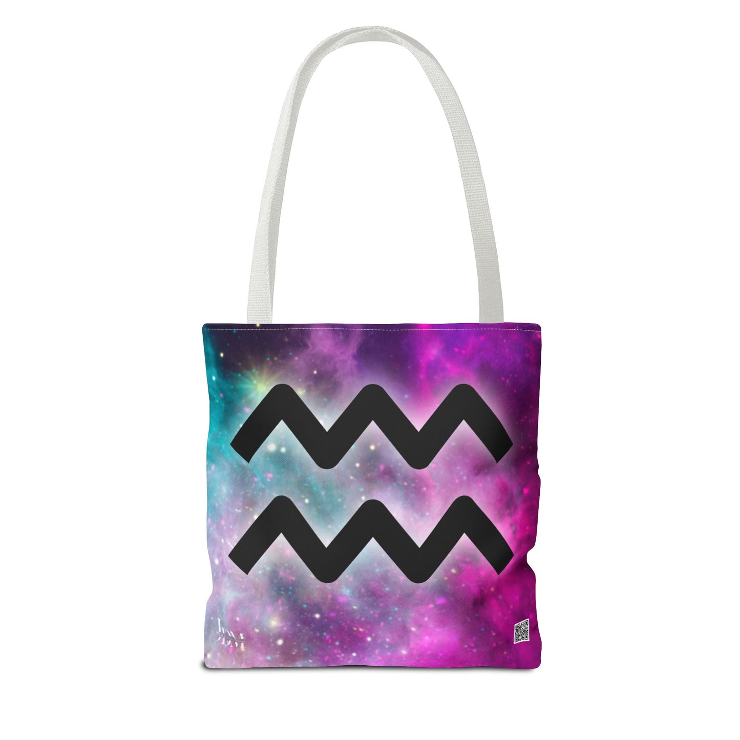 Aquarius Zodiac Tote Bag - Hand-Drawn Celestial Design (Non-AI)