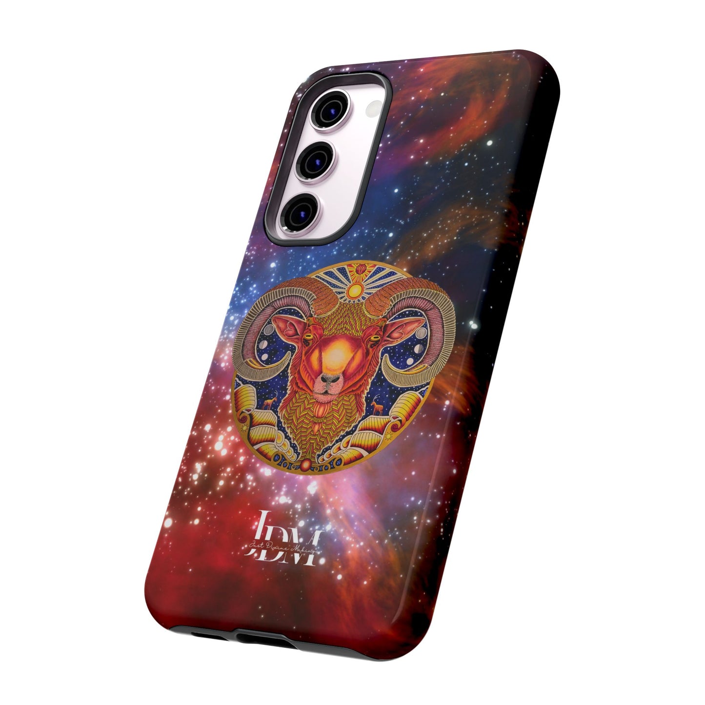 Aries Zodiac Tough Phone Case – Hand-Drawn Celestial Design (Non-AI)