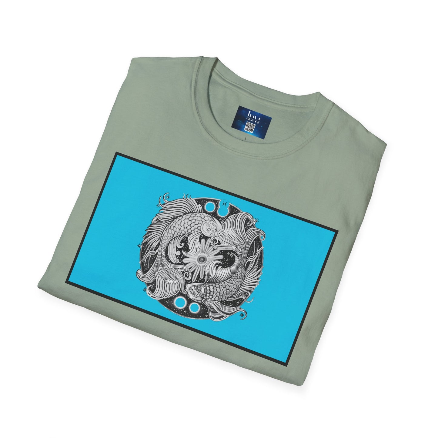 Pisces Zodiac SoftStyle T-Shirt - Hand-Drawn Celestial Design (Non-AI)  Universal