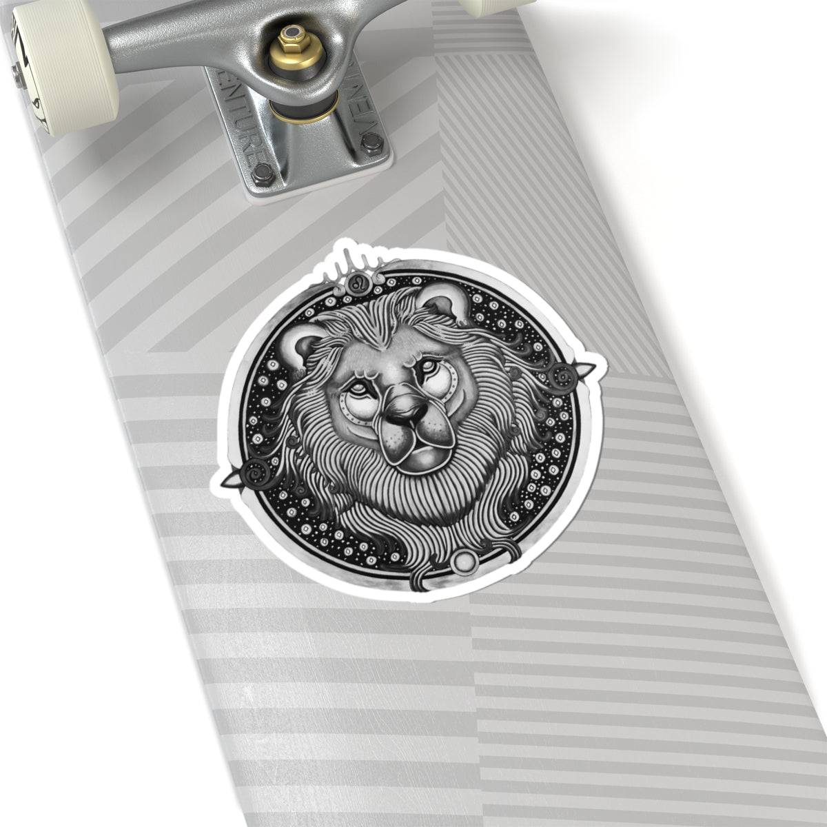 Leo Kiss-Cut Sticker - Hand-Drawn Celestial Design (Non-AI) Universal