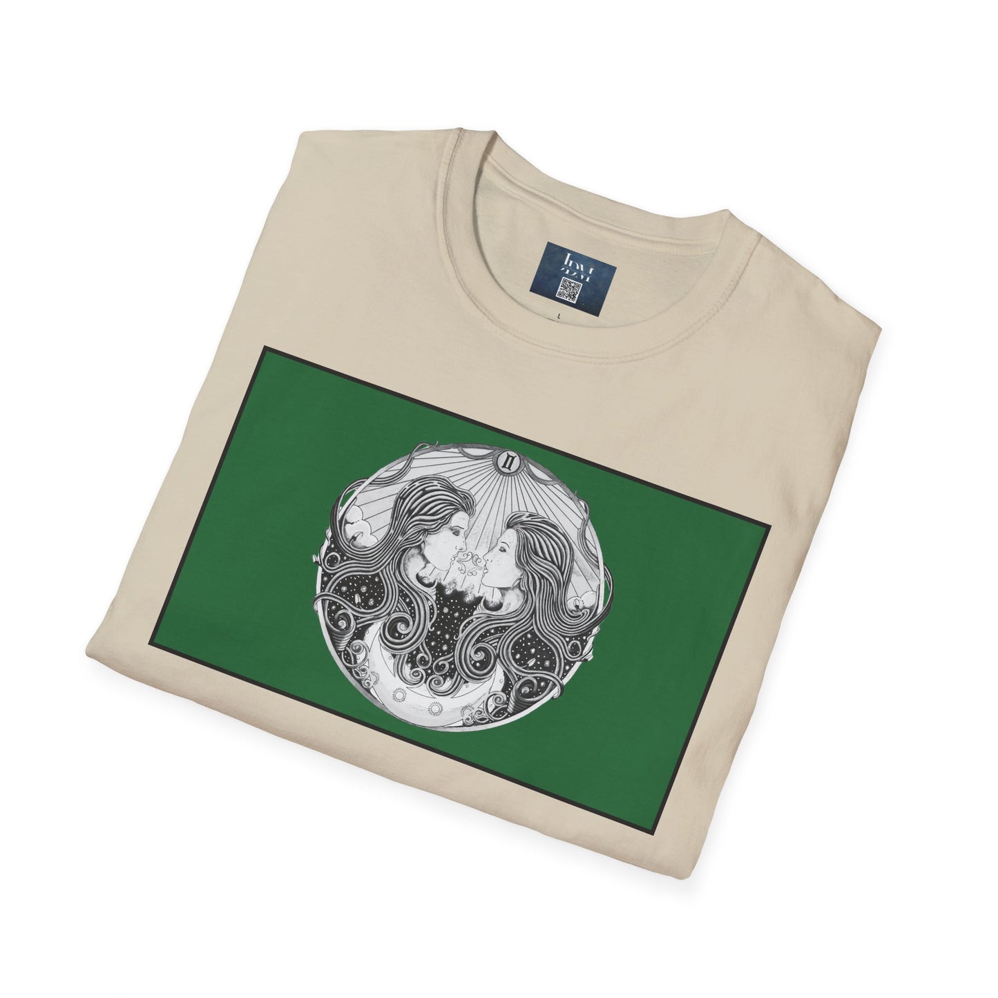 Gemini Zodiac Softstyle T-Shirt - Hand-Drawn Celestial Design (Non-AI) Universal