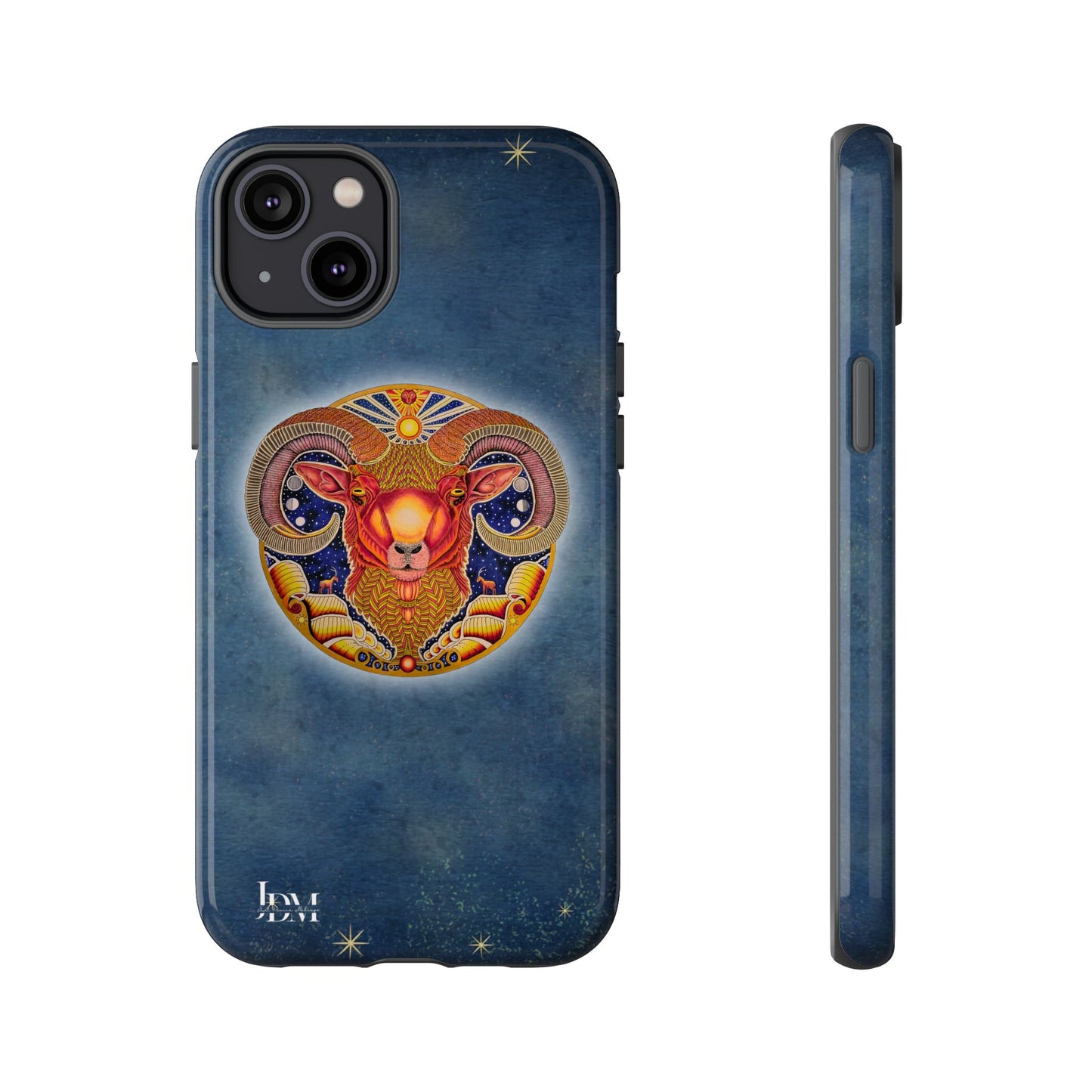 Aries Zodiac Phone Case - Hand-Drawn Celestial Design (Non-AI)