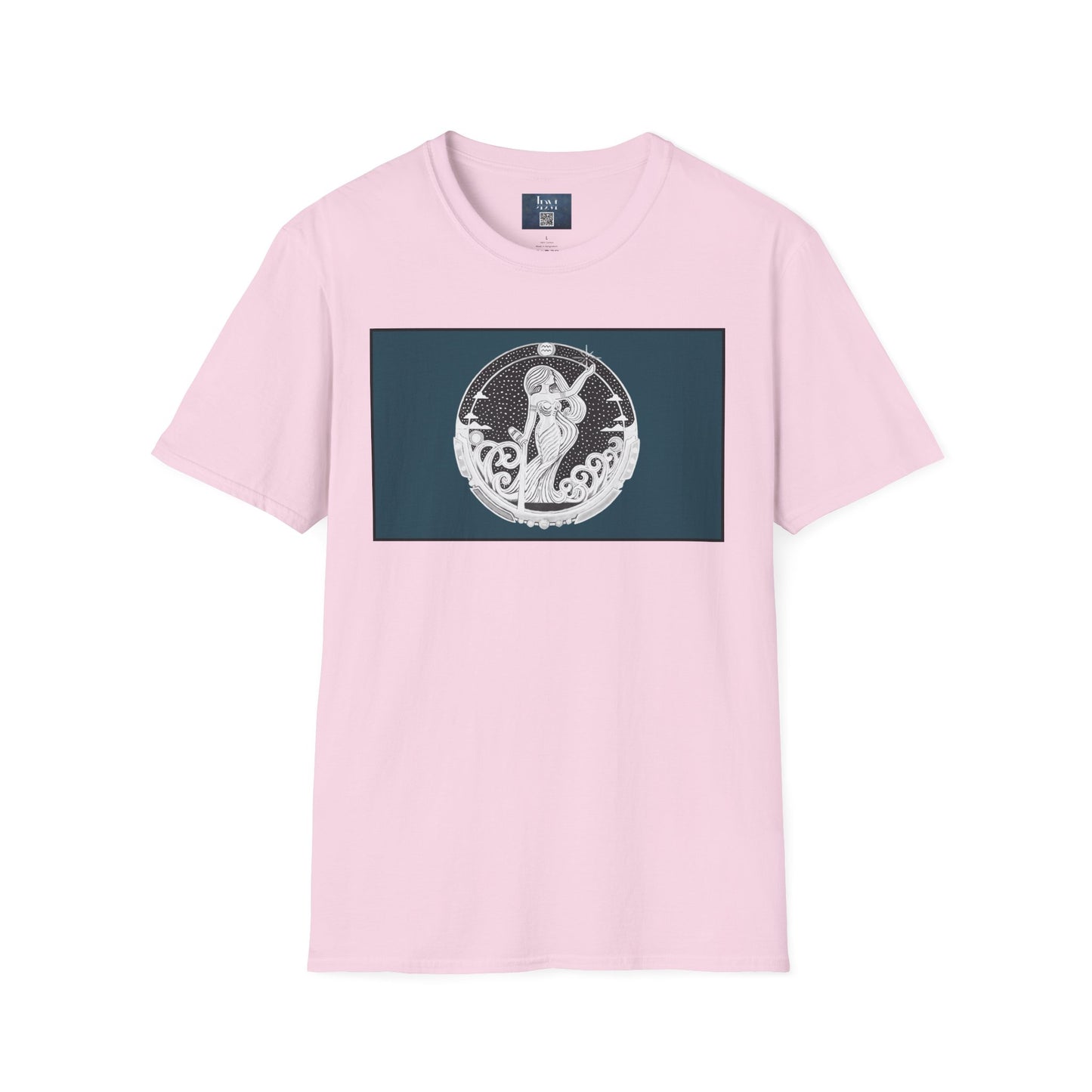 Aquarius Zodiac Crew Neck T-Shirt – Hand-Drawn Celestial Design (Non-AI) Universal