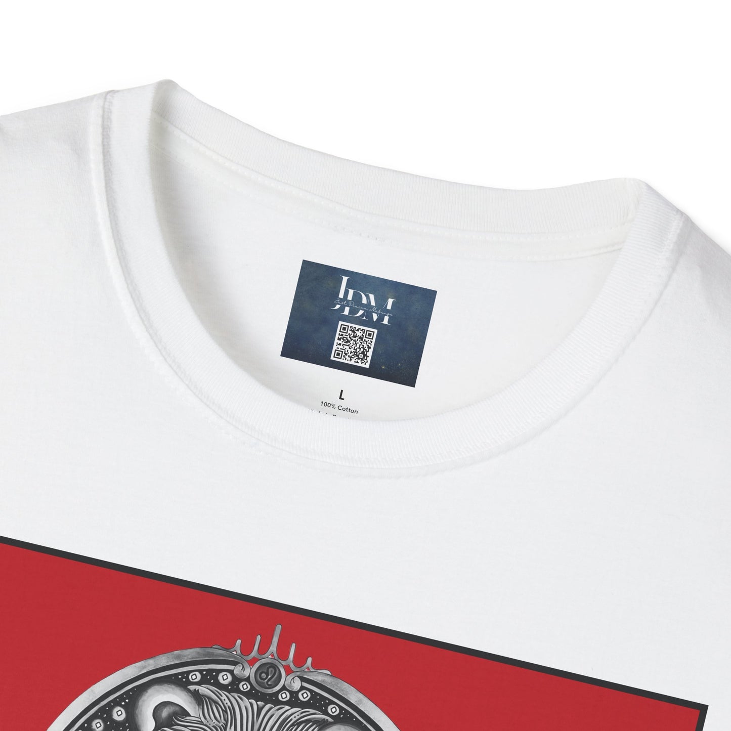 Leo Zodiac Crew Neck T-Shirt – Hand-Drawn Celestial Design (Non-AI) Universal