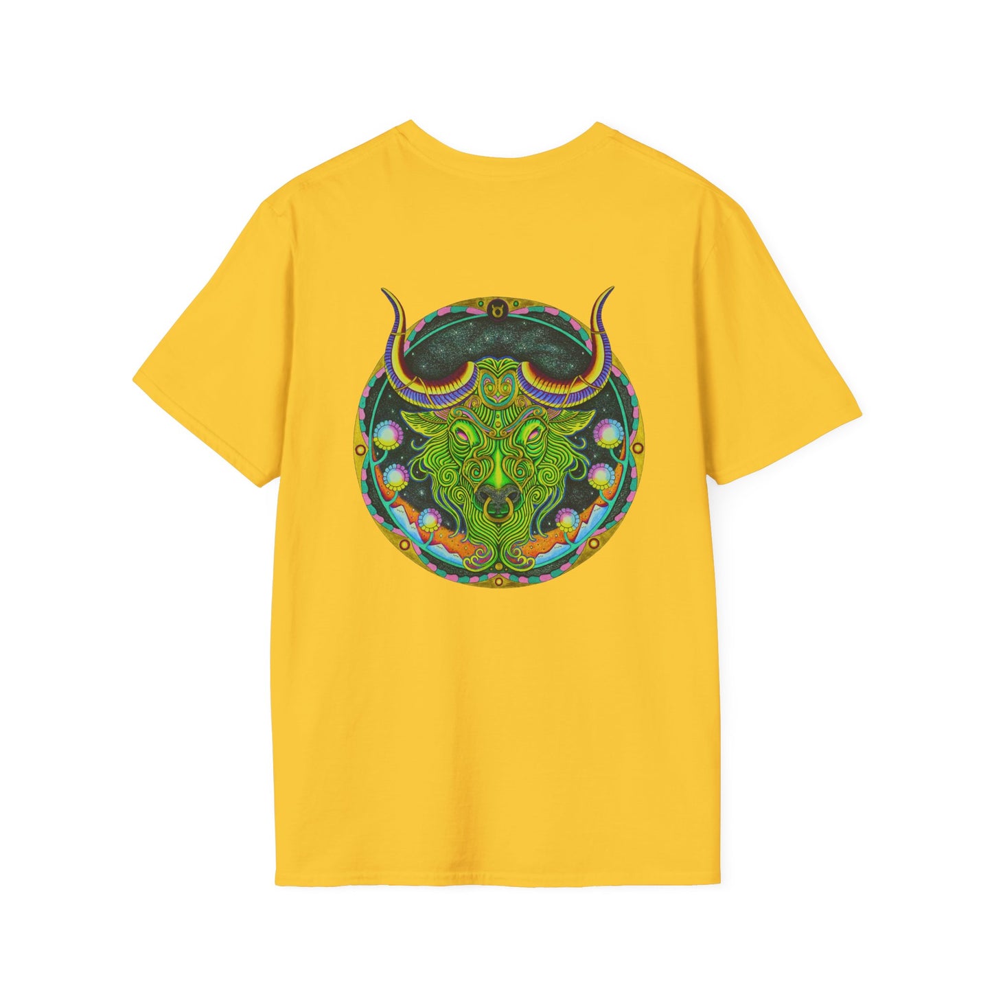 Taurus Zodiac Softstyle  T-Shirt - Hand-Drawn Celestial Design (Non-AI)