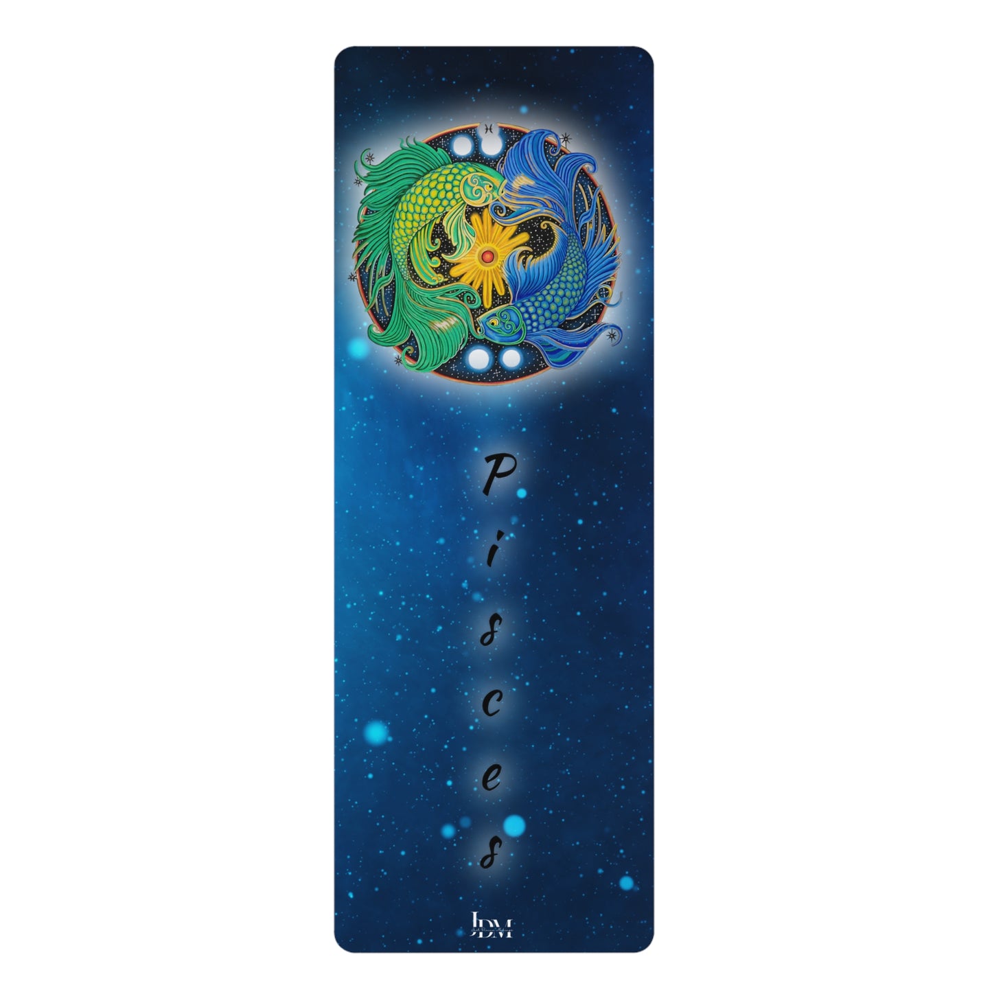 Pisces Zodiac Yoga Mat - Hand-Drawn Celestial Design (Non-AI)