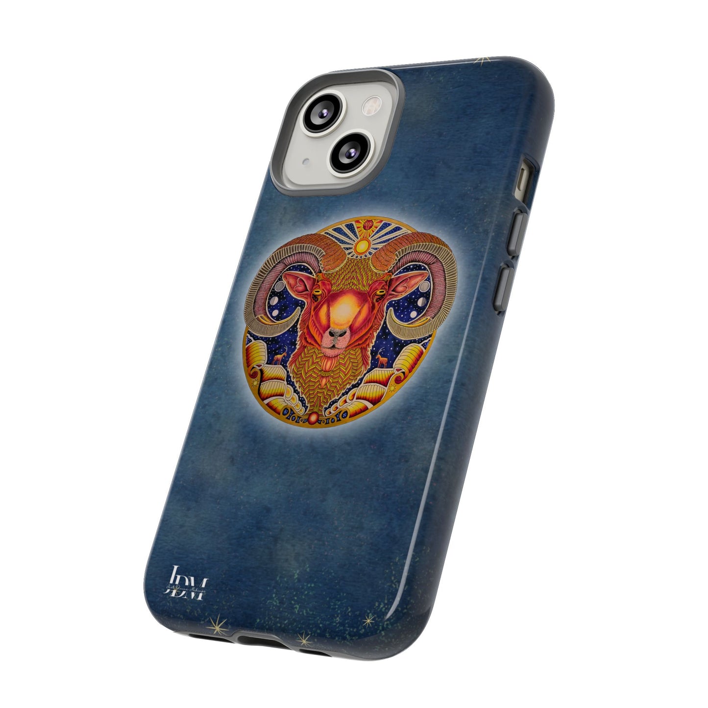 Aries Zodiac Phone Case - Hand-Drawn Celestial Design (Non-AI)