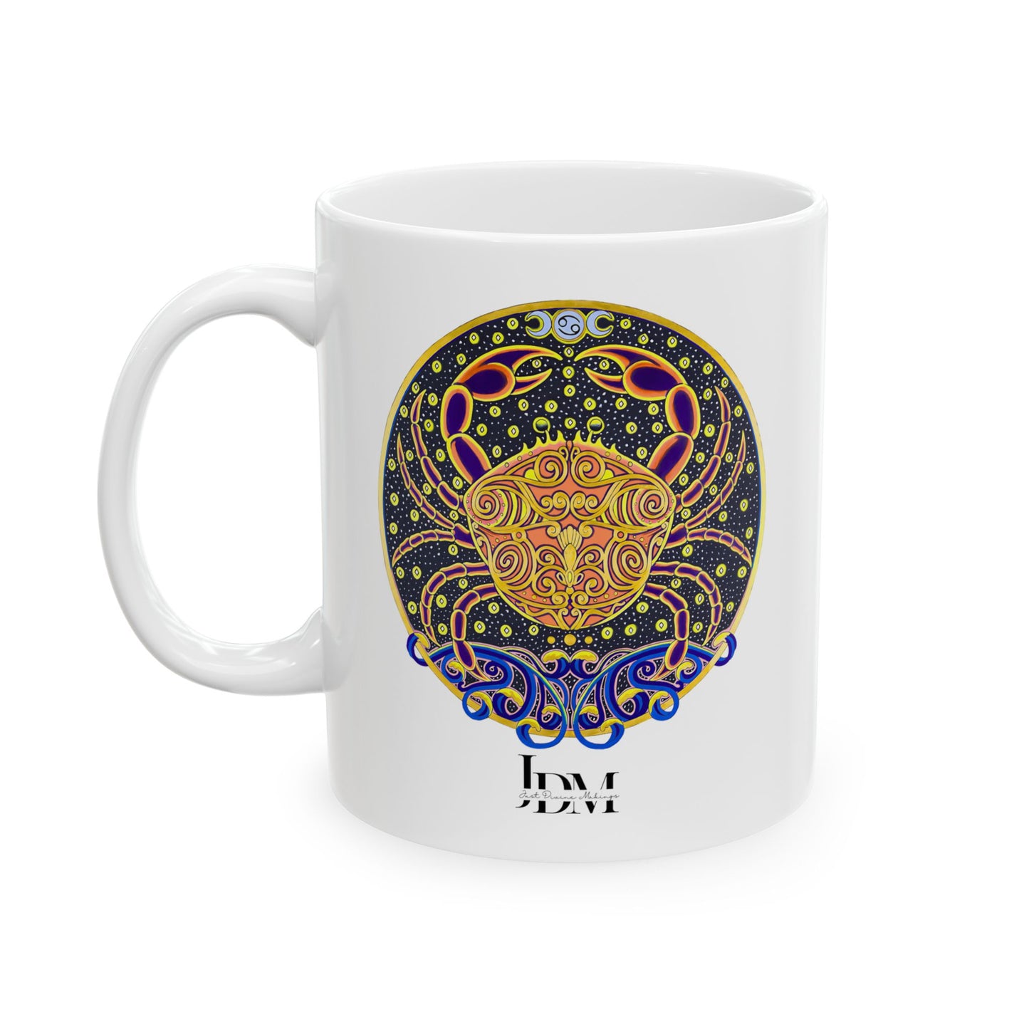 Cancer Zodiac Mug – Hand-Drawn Celestial Design (Non-AI)