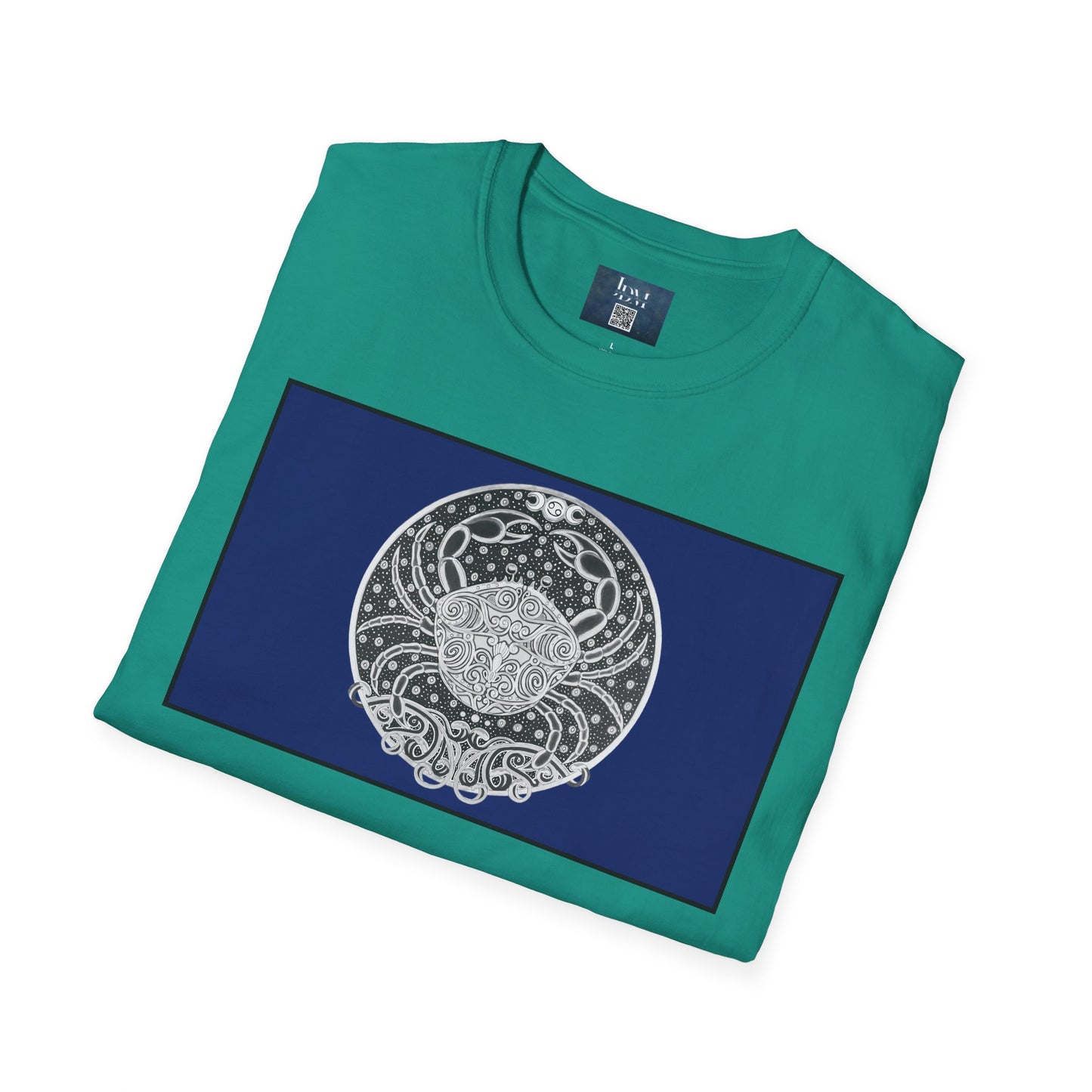 Cancer Zodiac Crew Neck T-Shirt – Hand-Drawn Celestial Design (Non-AI) Universal