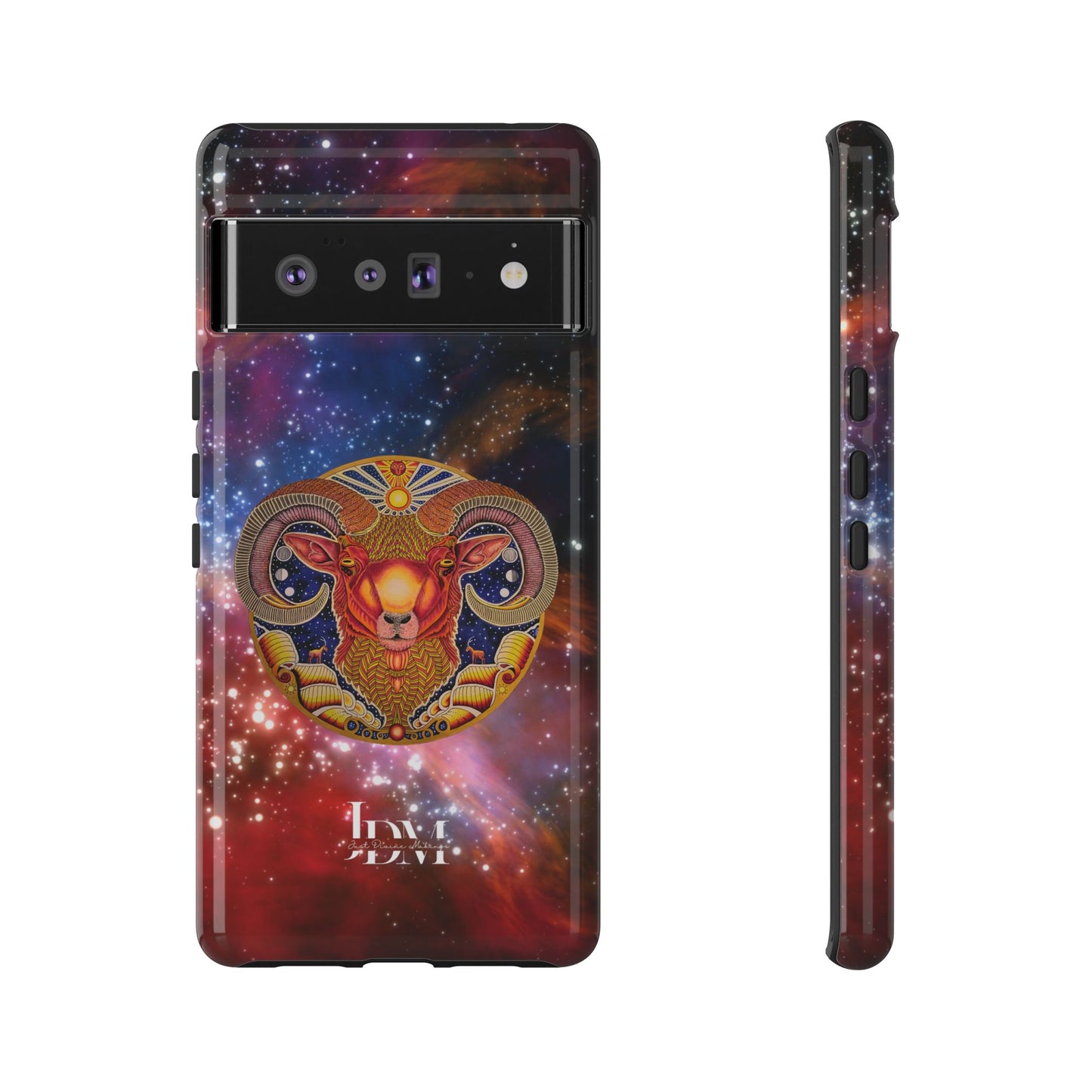 Aries Zodiac Tough Phone Case – Hand-Drawn Celestial Design (Non-AI)
