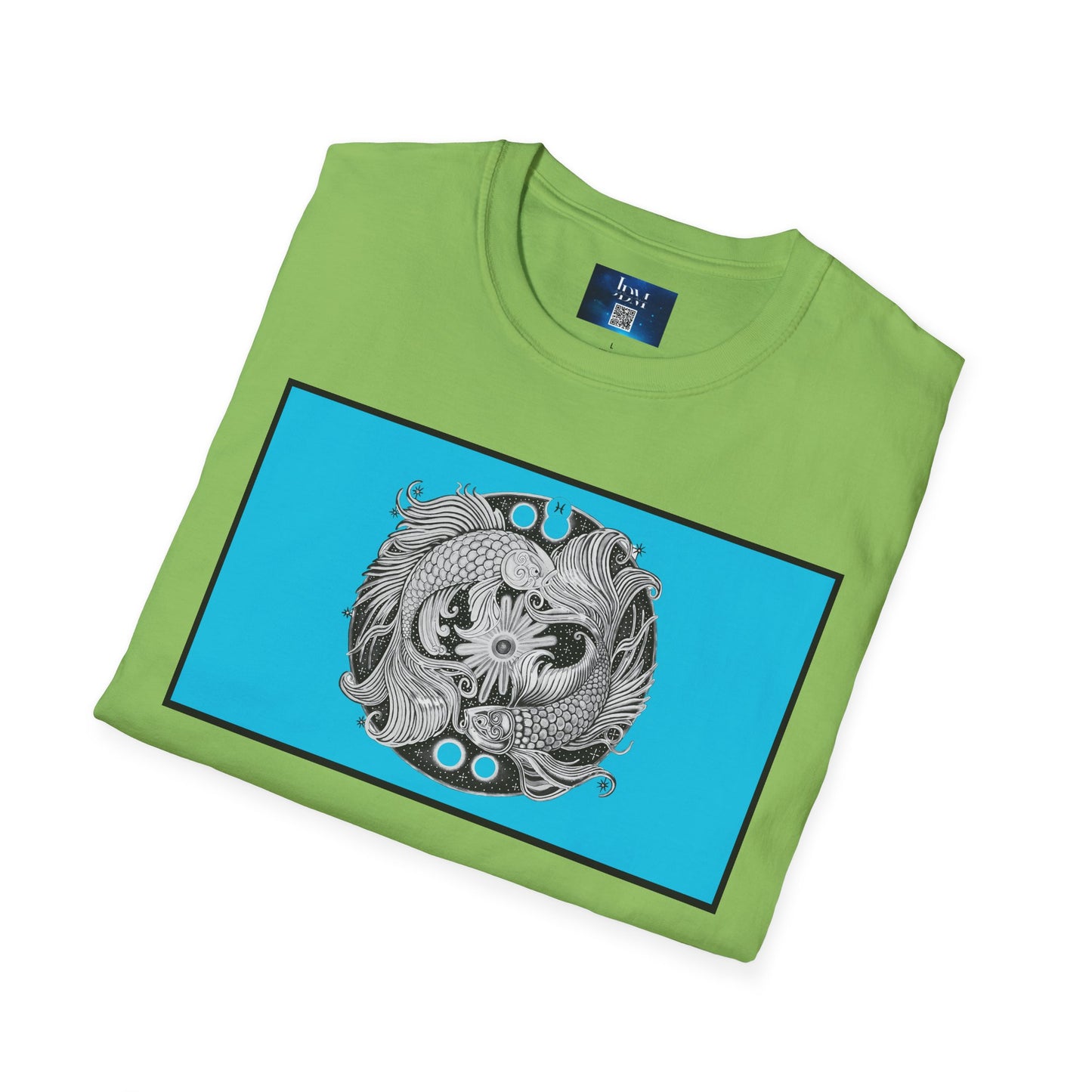 Pisces Zodiac SoftStyle T-Shirt - Hand-Drawn Celestial Design (Non-AI)  Universal