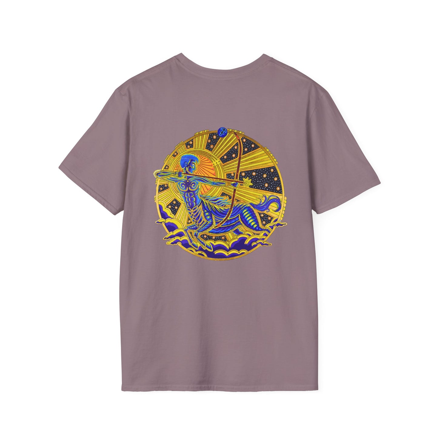 Sagittarius Zodiac Crew Neck T-Shirt – Hand-Drawn Celestial Design (Non-AI)