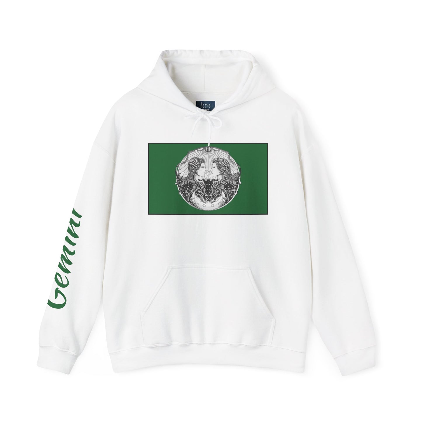 Gemini Zodiac Hoodie - Hand-Drawn Celestial Design (Non-AI) Universal