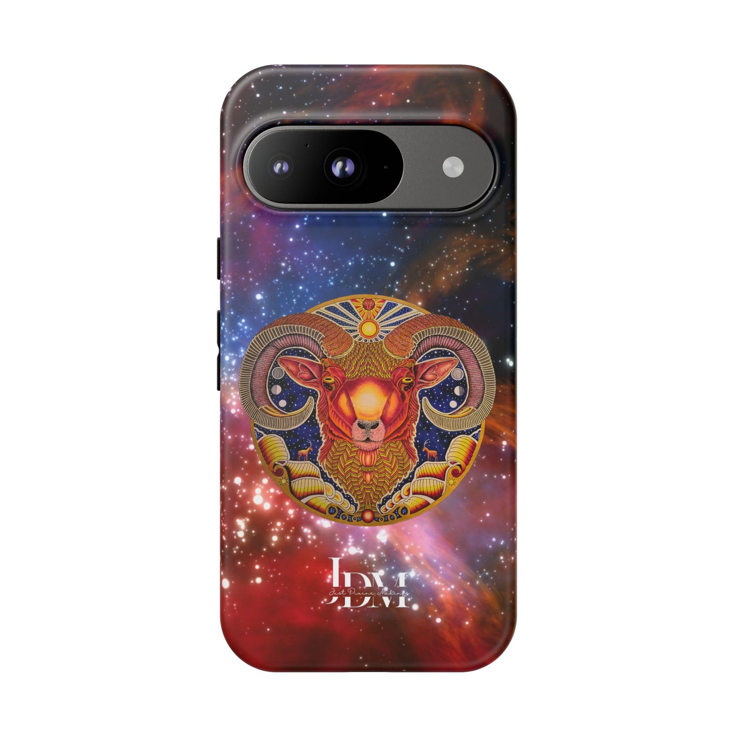 Aries Zodiac Tough Phone Case – Hand-Drawn Celestial Design (Non-AI)
