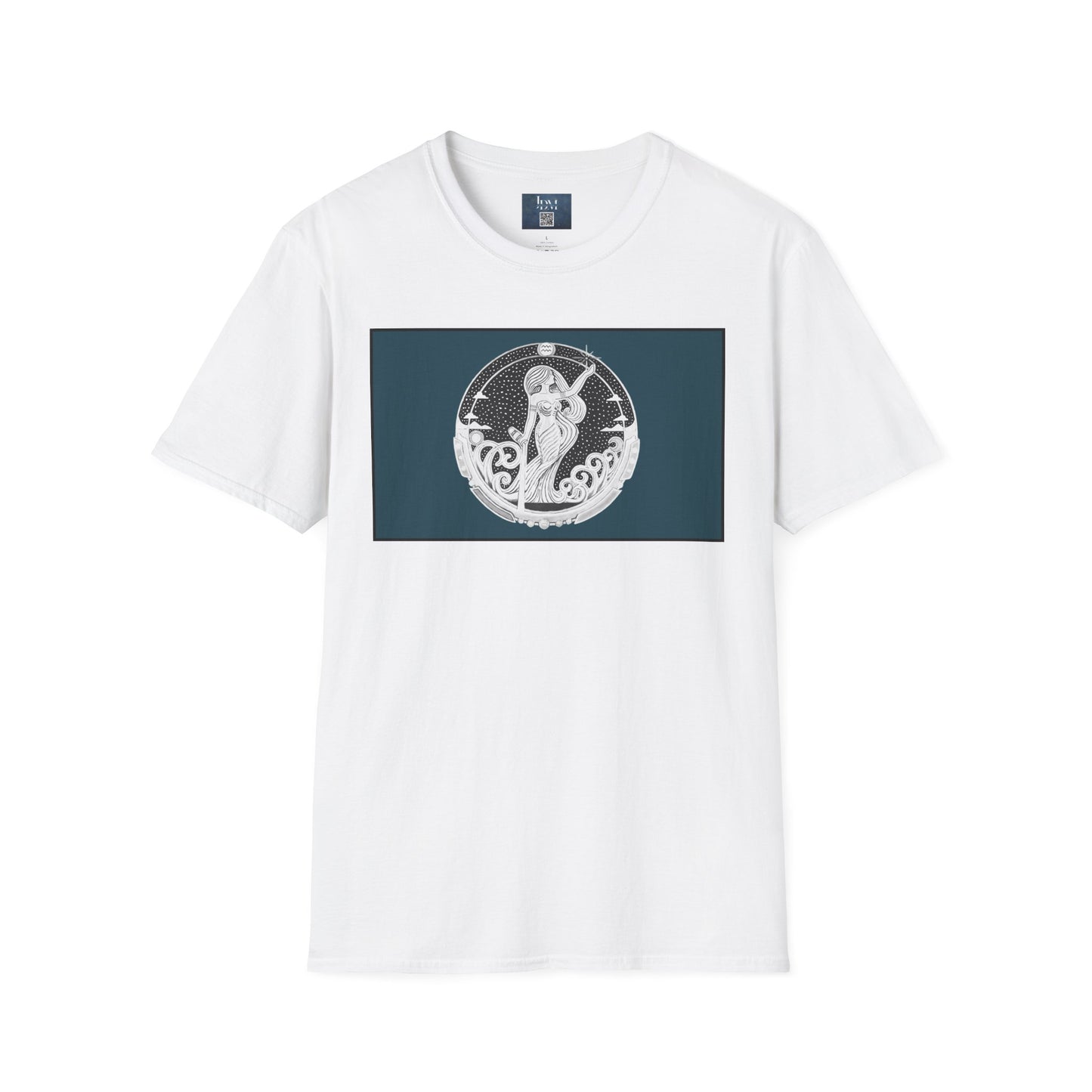 Aquarius Zodiac Crew Neck T-Shirt – Hand-Drawn Celestial Design (Non-AI) Universal